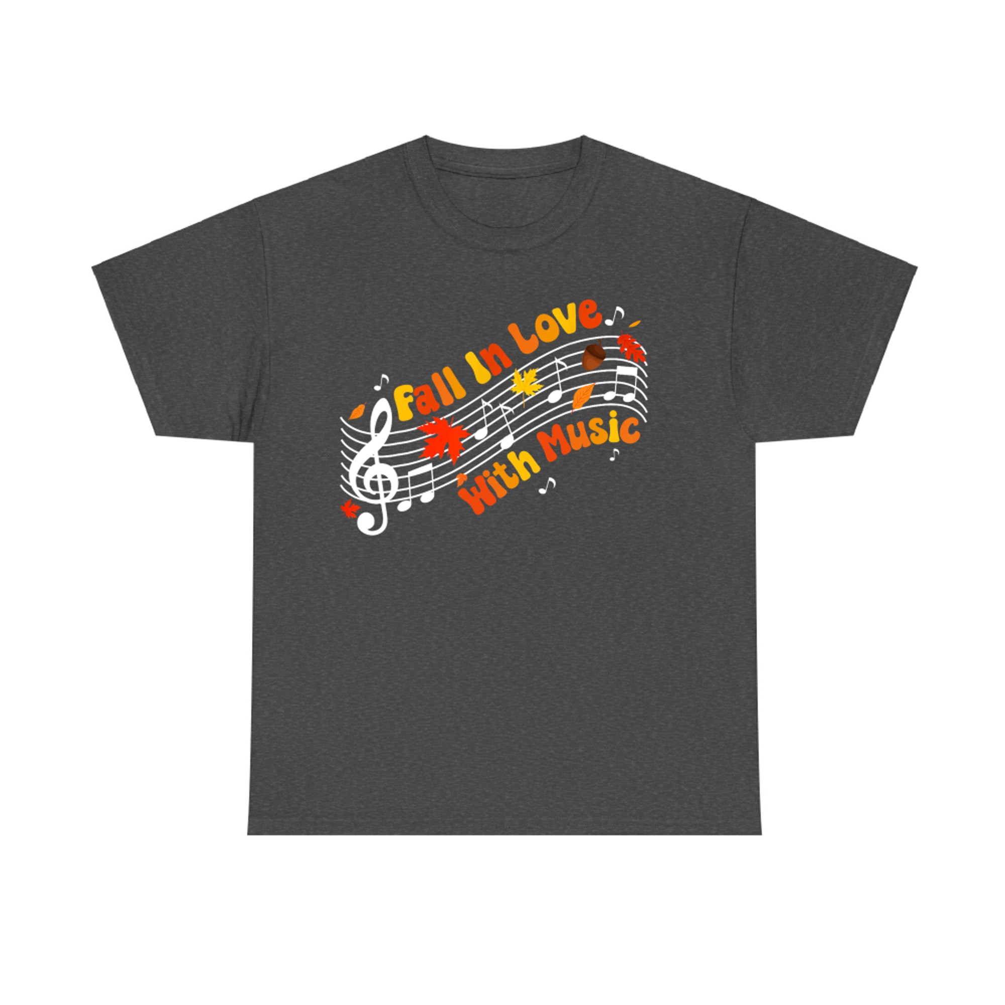 Fall In Love With Music Autumn Thanksgiving Teacher T-Shirt