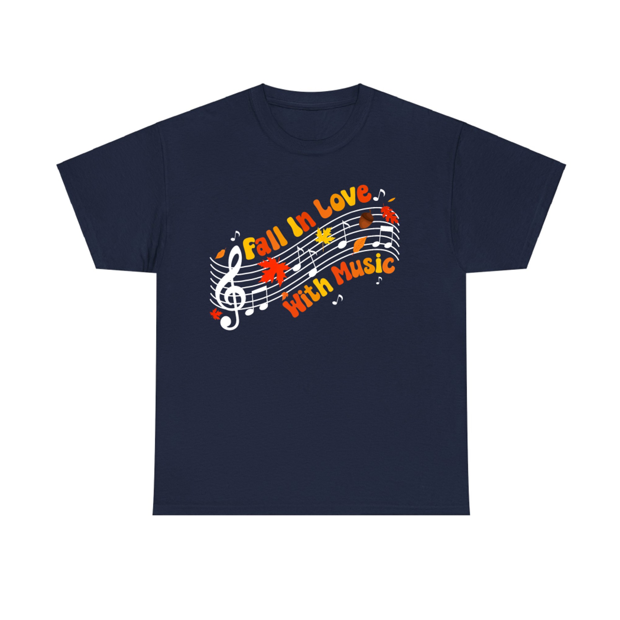 Fall In Love With Music Autumn Thanksgiving Teacher T-Shirt