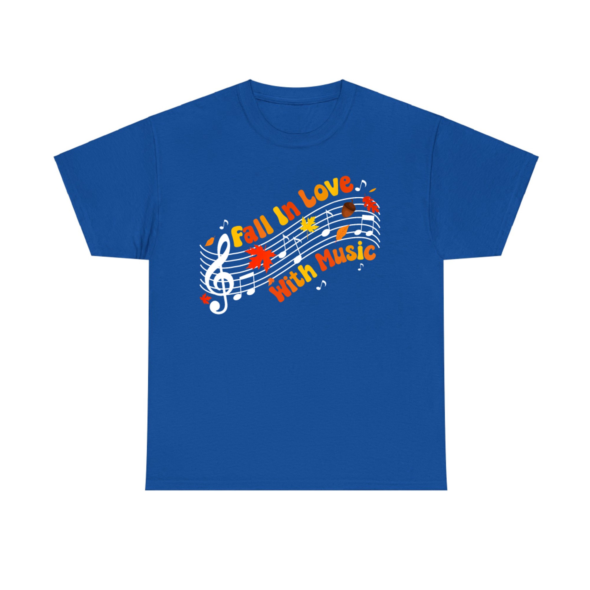 Fall In Love With Music Autumn Thanksgiving Teacher T-Shirt