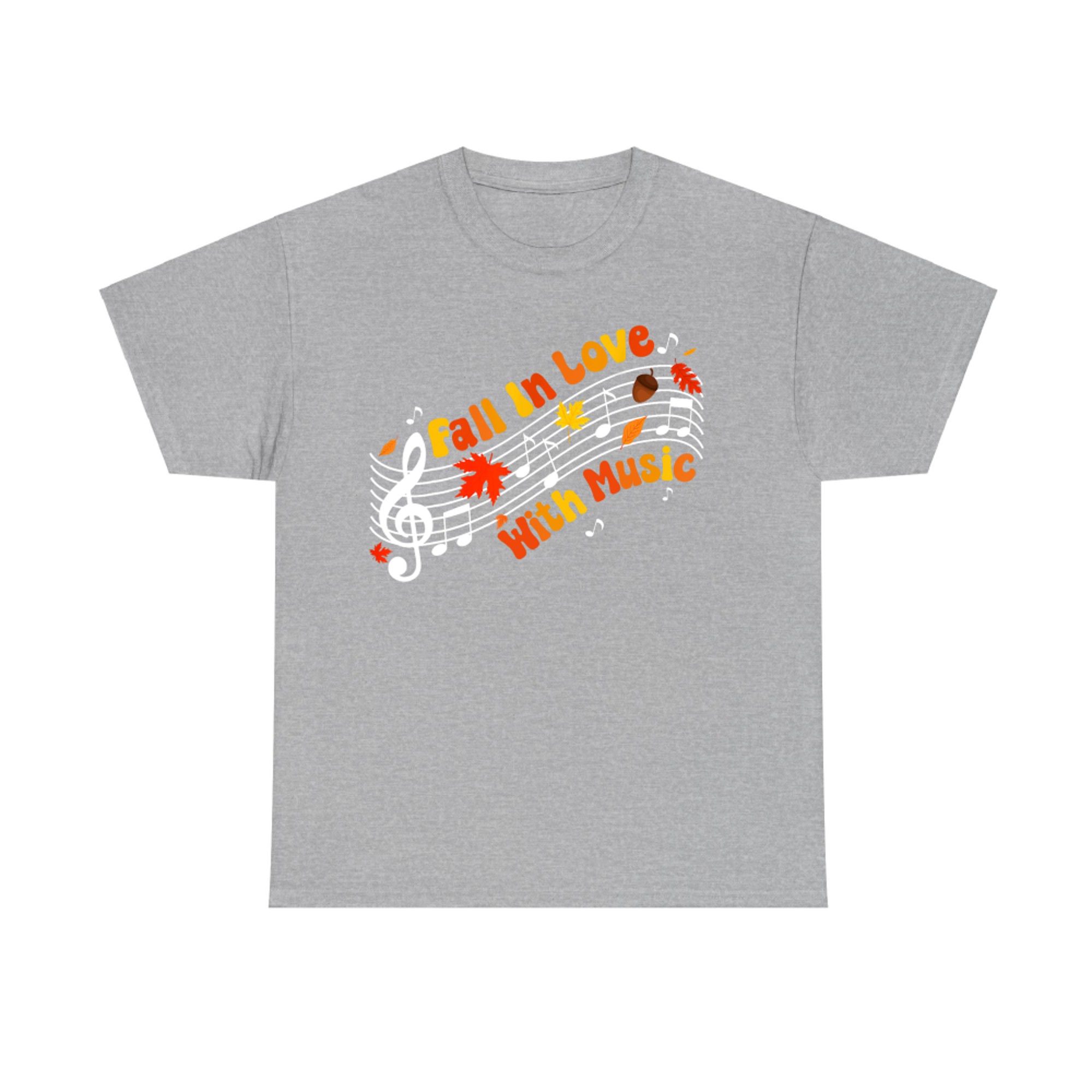 Fall In Love With Music Autumn Thanksgiving Teacher T-Shirt
