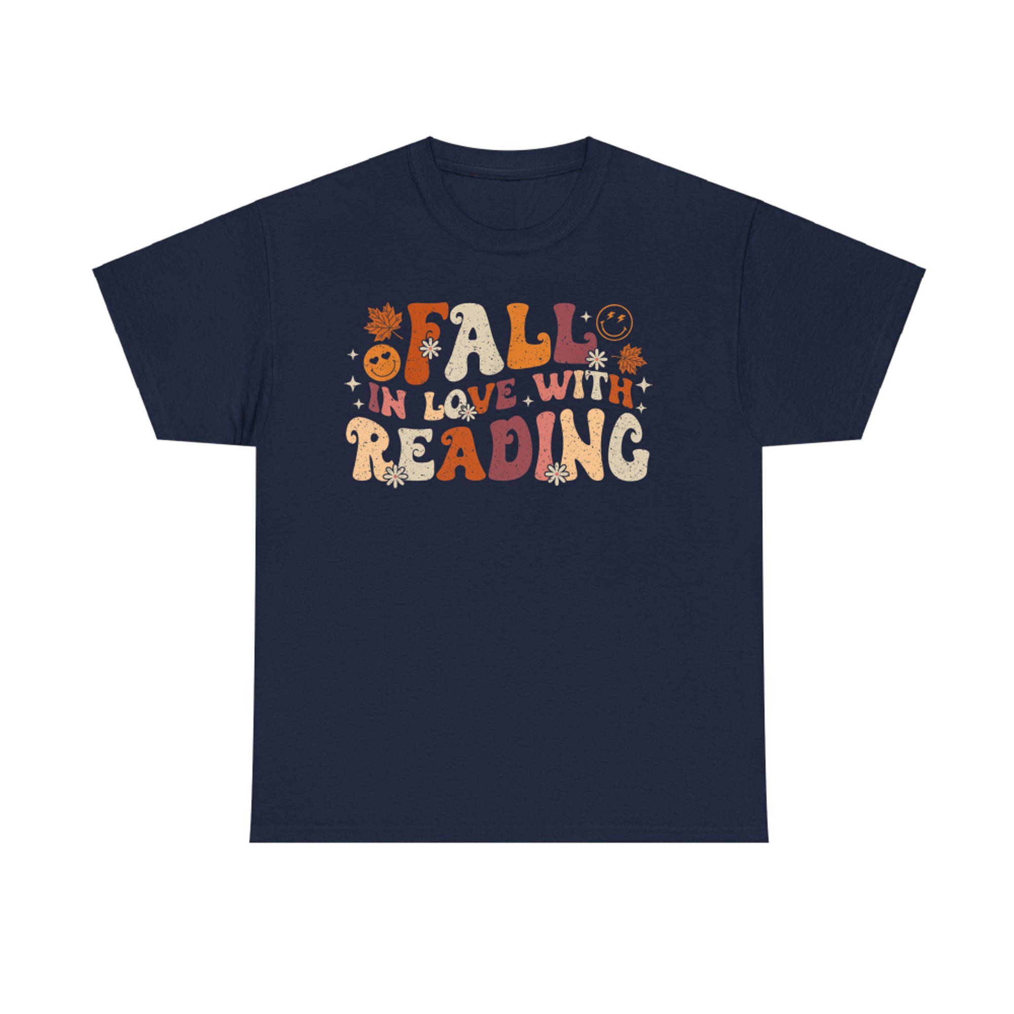 Fall In Love With Reading Autum Thanksgiving Teacher T-Shirt