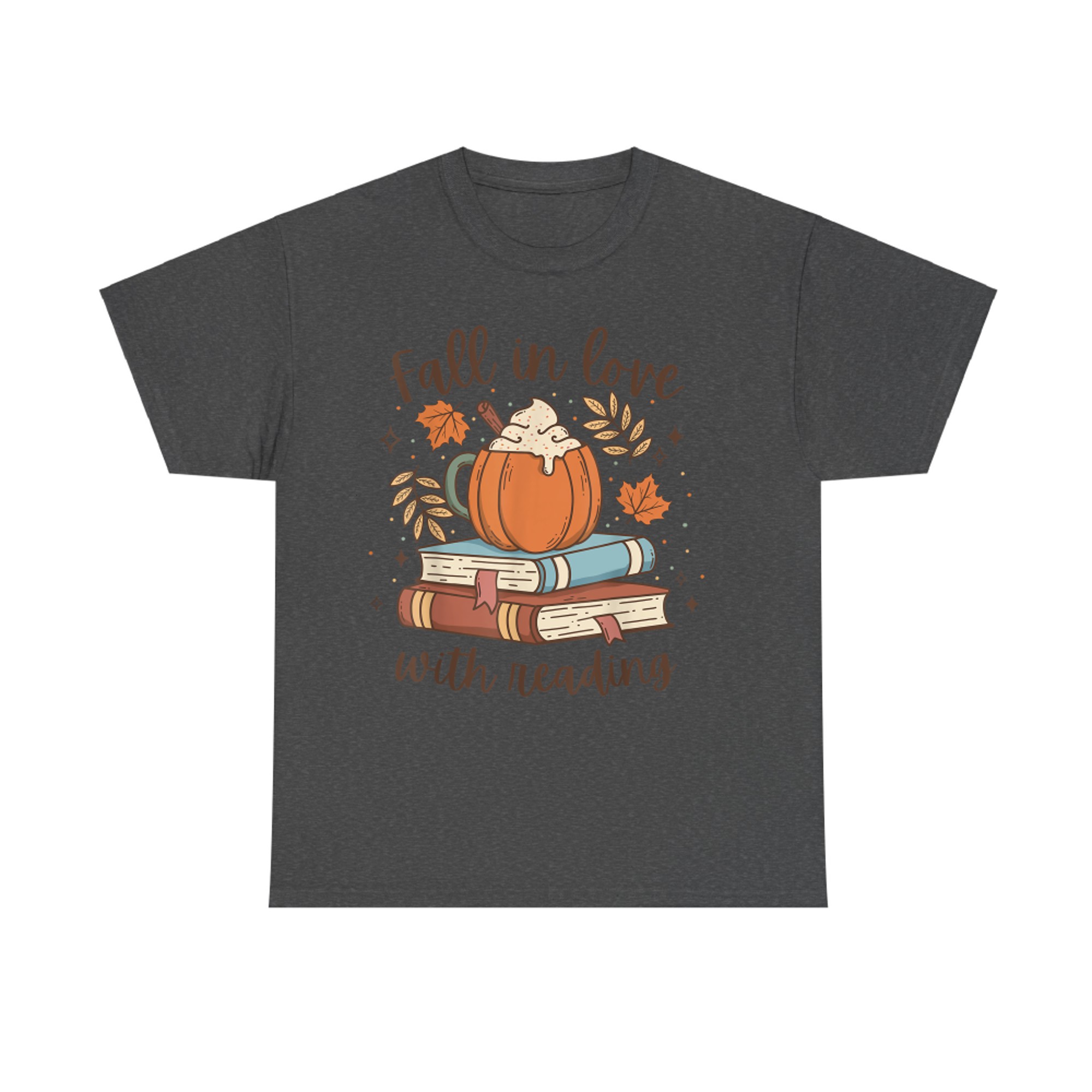 Fall In Love With Reading Autumn Librarian Cute Book Lover T-Shirt