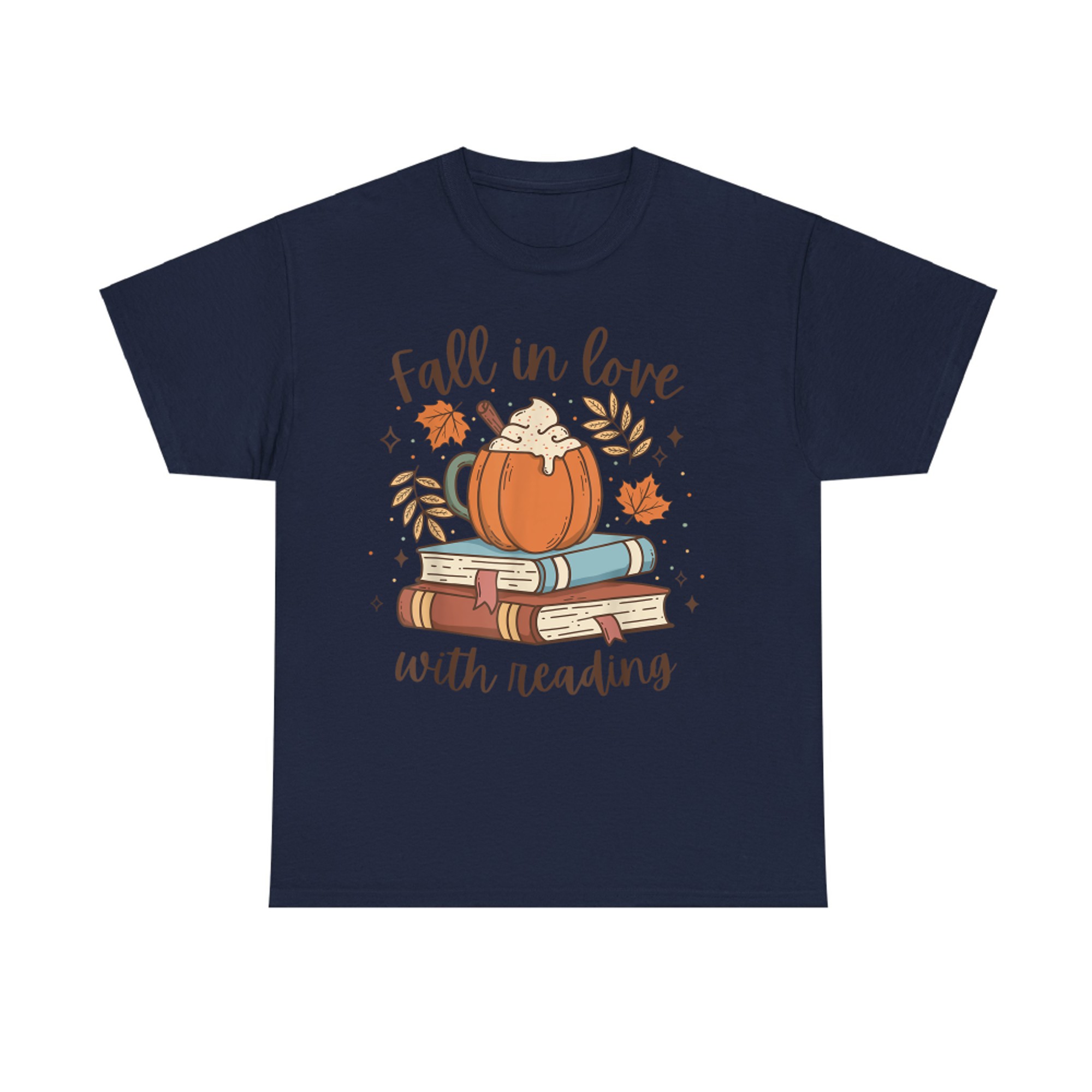 Fall In Love With Reading Autumn Librarian Cute Book Lover T-Shirt