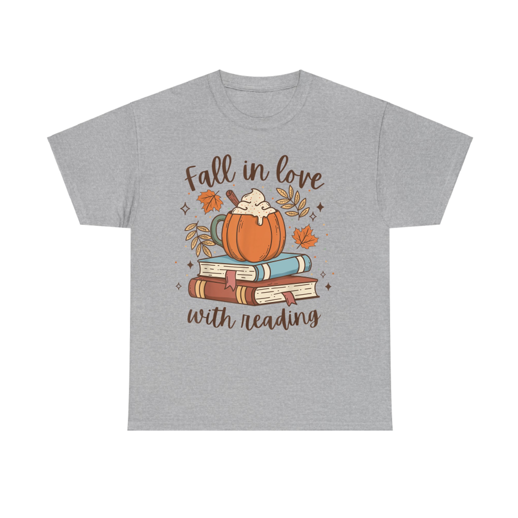 Fall In Love With Reading Autumn Librarian Cute Book Lover T-Shirt