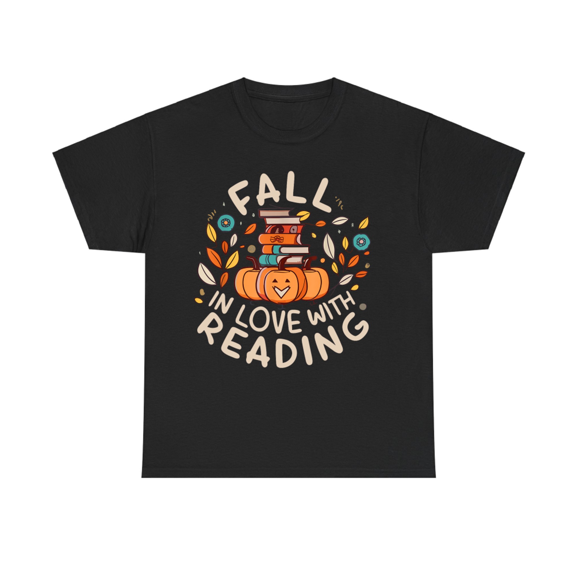 Fall In Love With Reading Book Autumn Pumpkins And Teachers T-Shirt