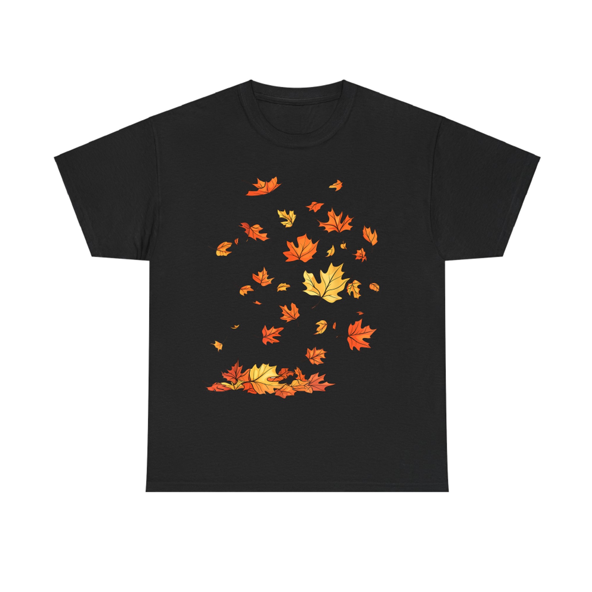Falling Autumn Maple Leaves Minimalist Cottagecore T-Shirt