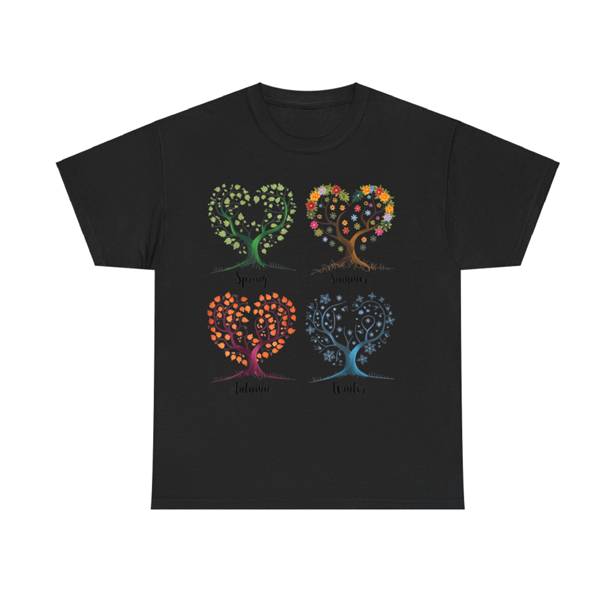Four Seasons Tree of Life Heart Shaped Nature T-Shirt