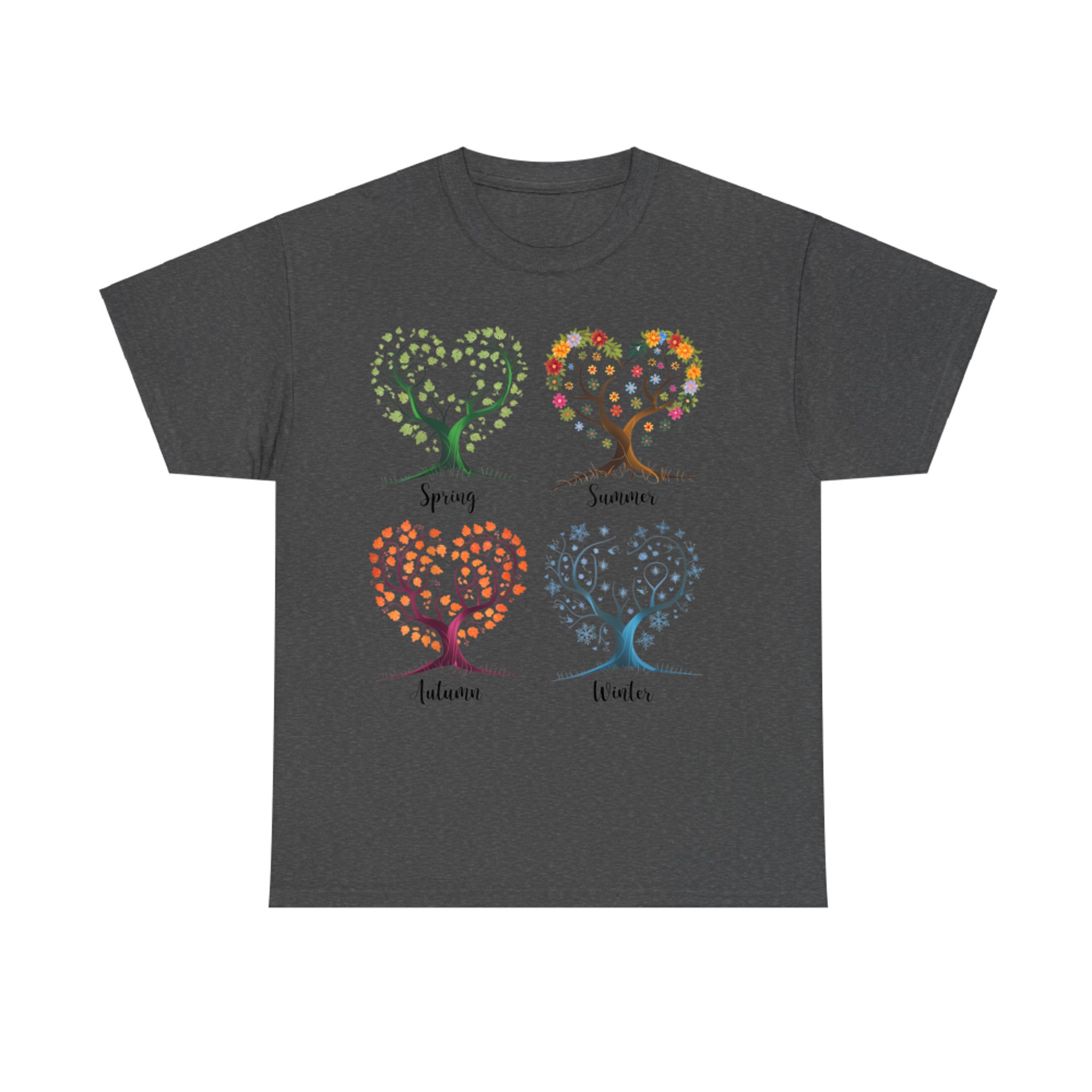 Four Seasons Tree of Life Heart Shaped Nature T-Shirt