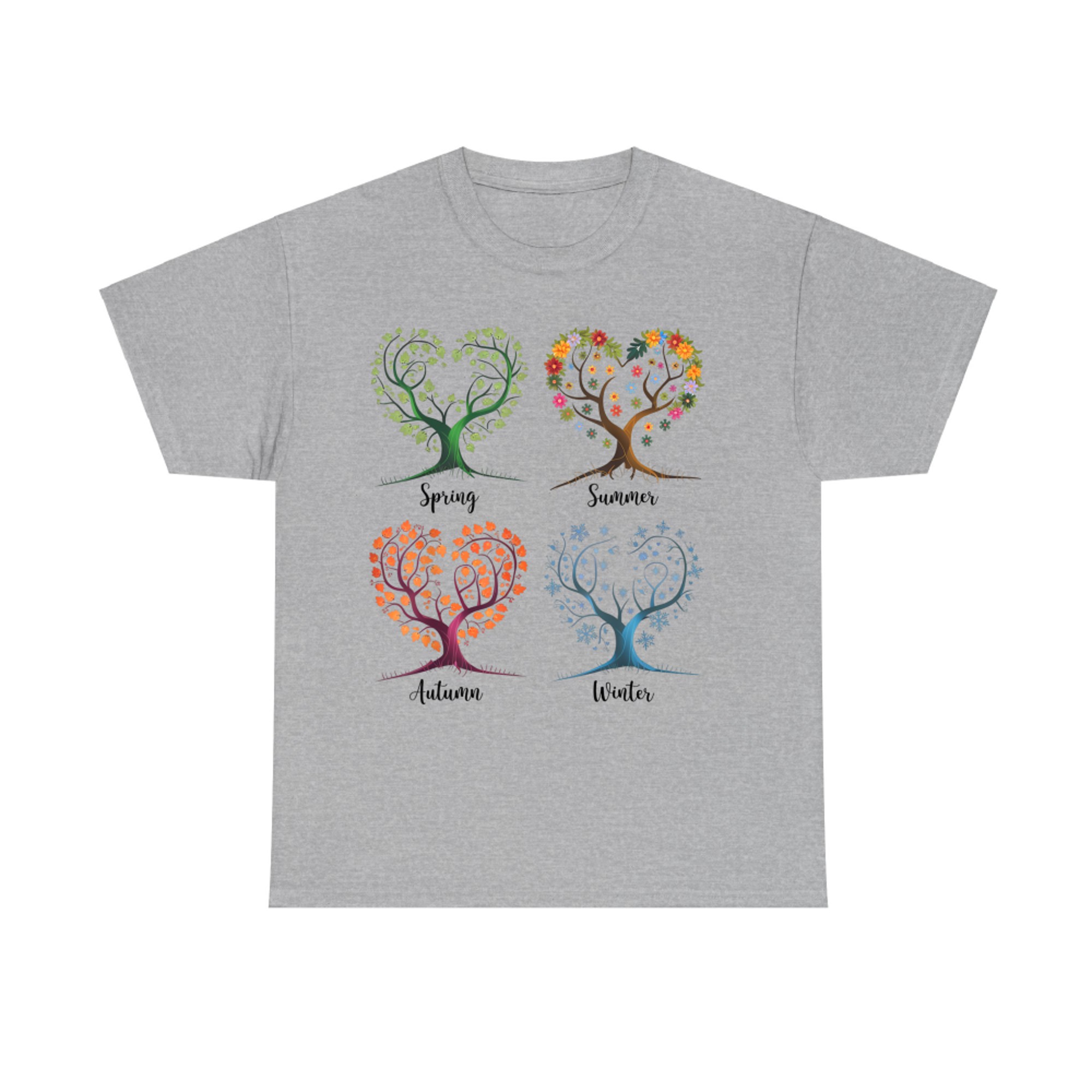 Four Seasons Tree of Life Heart Shaped Nature T-Shirt