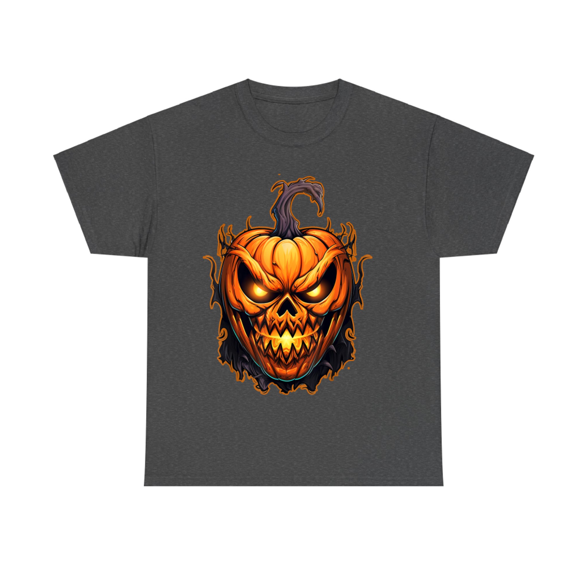 Funny Fall Autumn Scary Pumpkin Halloween Face Evil Jack O’Lantern T-Shirt