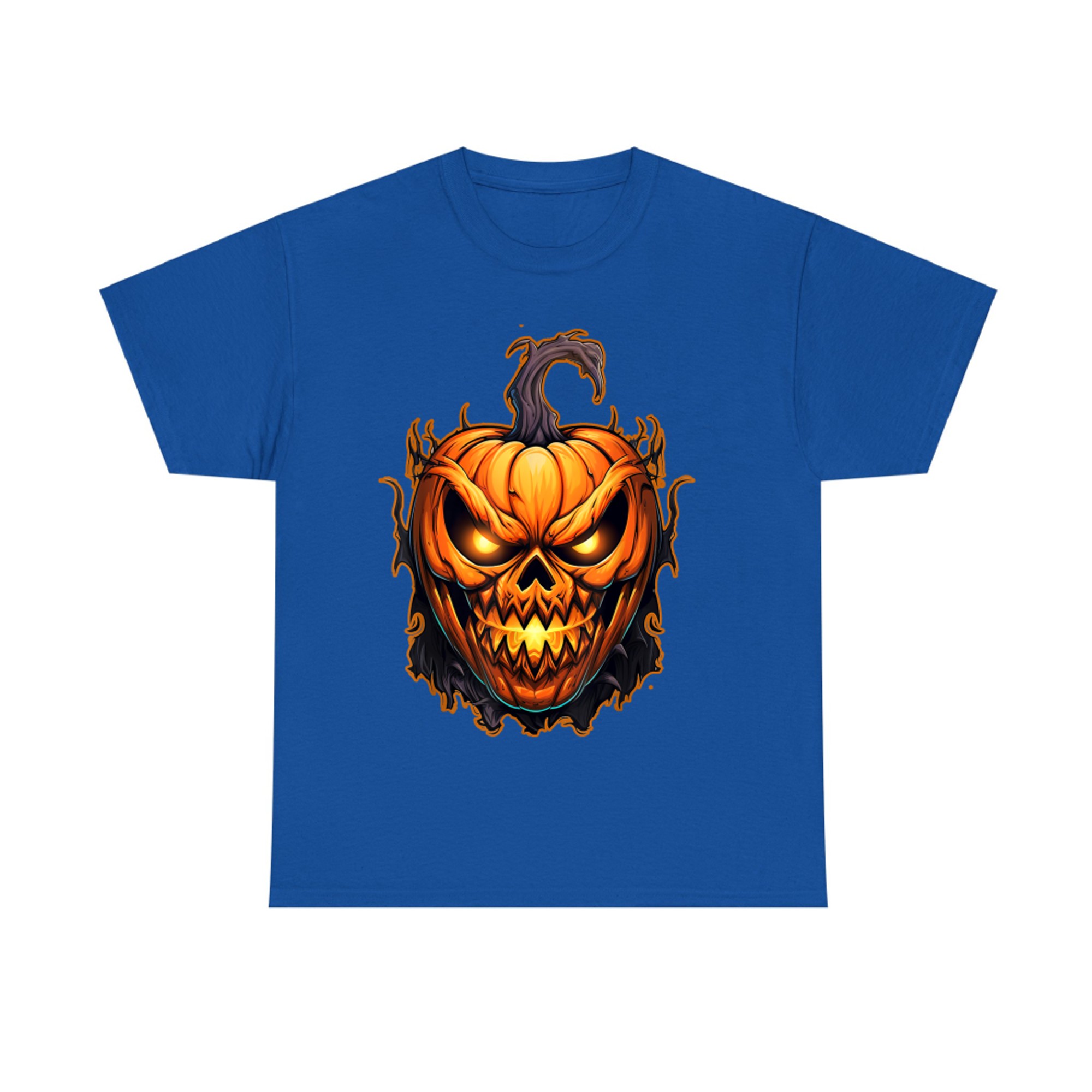 Funny Fall Autumn Scary Pumpkin Halloween Face Evil Jack O’Lantern T-Shirt