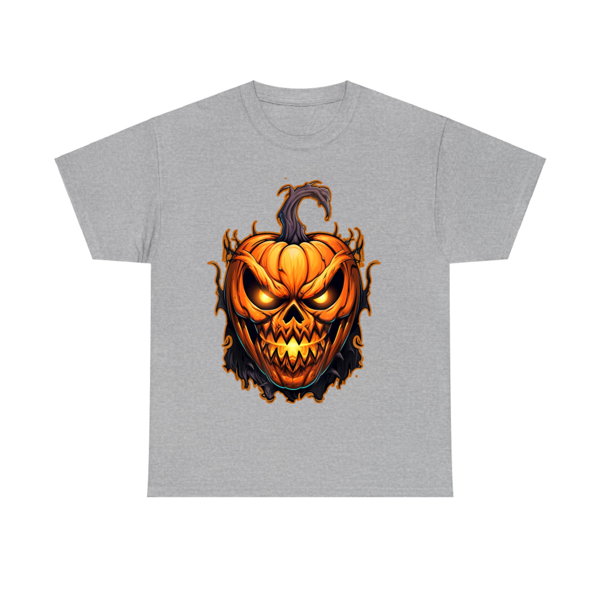 Funny Fall Autumn Scary Pumpkin Halloween Face Evil Jack O’Lantern T-Shirt