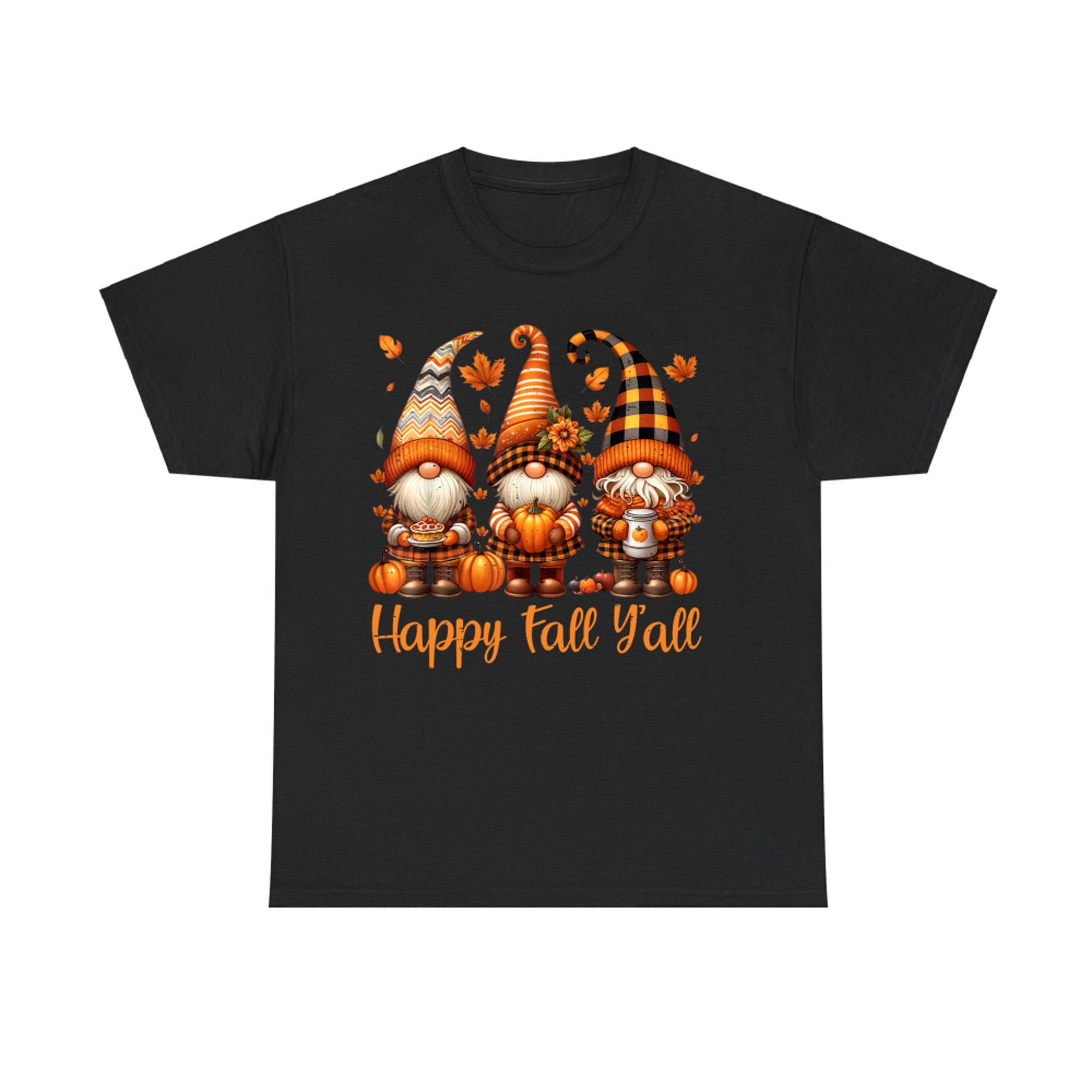 Happy Fall Y'all Gnome Pumpkin Autumn Thanksgiving T-Shirt