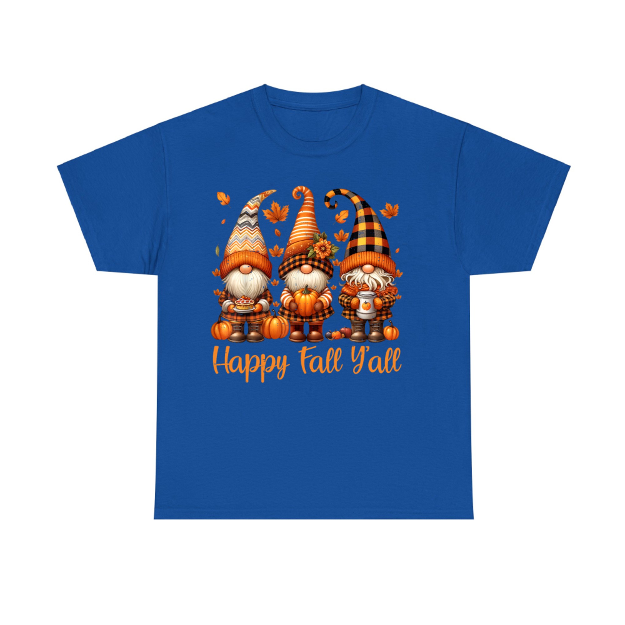 Happy Fall Y'all Gnome Pumpkin Autumn Thanksgiving T-Shirt