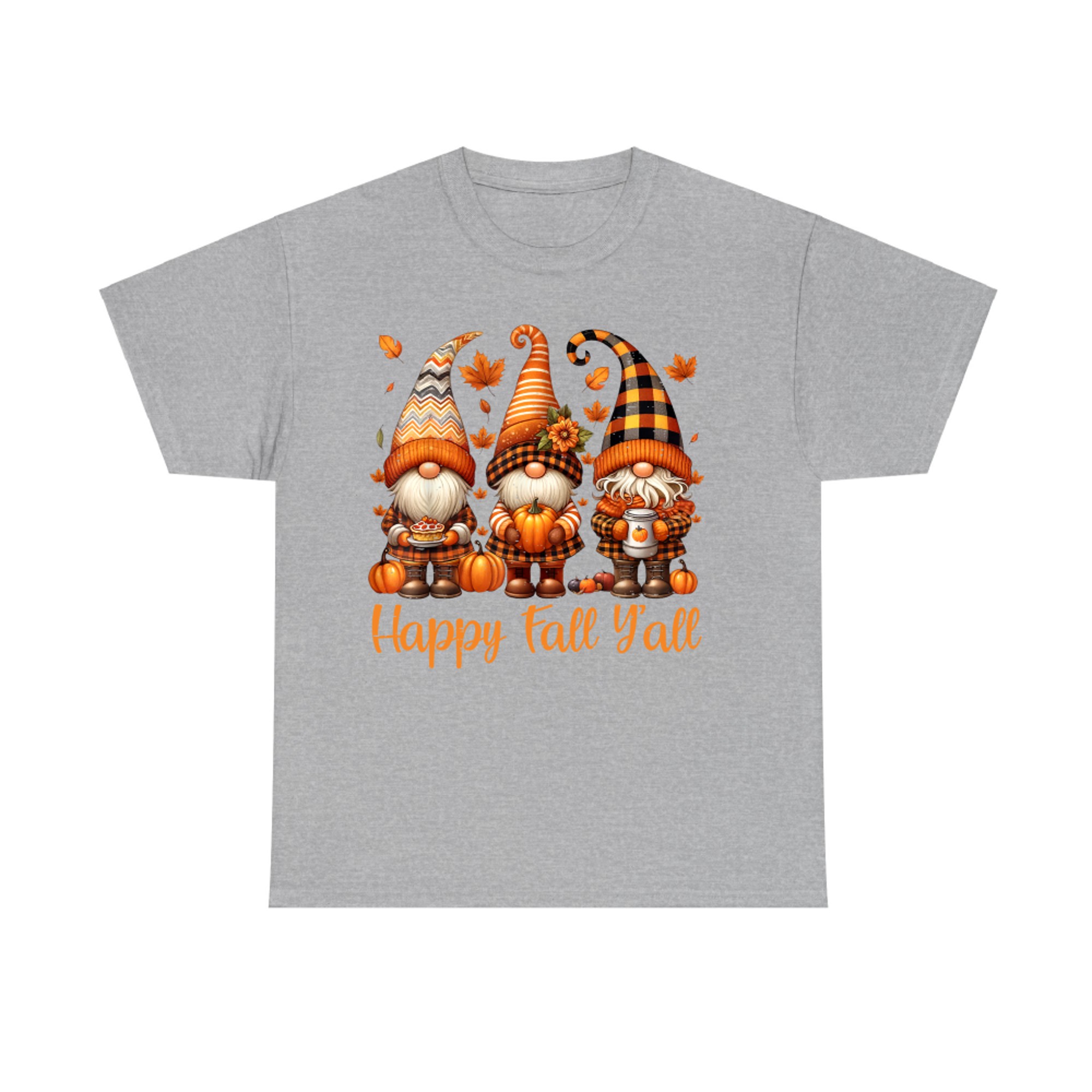 Happy Fall Y'all Gnome Pumpkin Autumn Thanksgiving T-Shirt