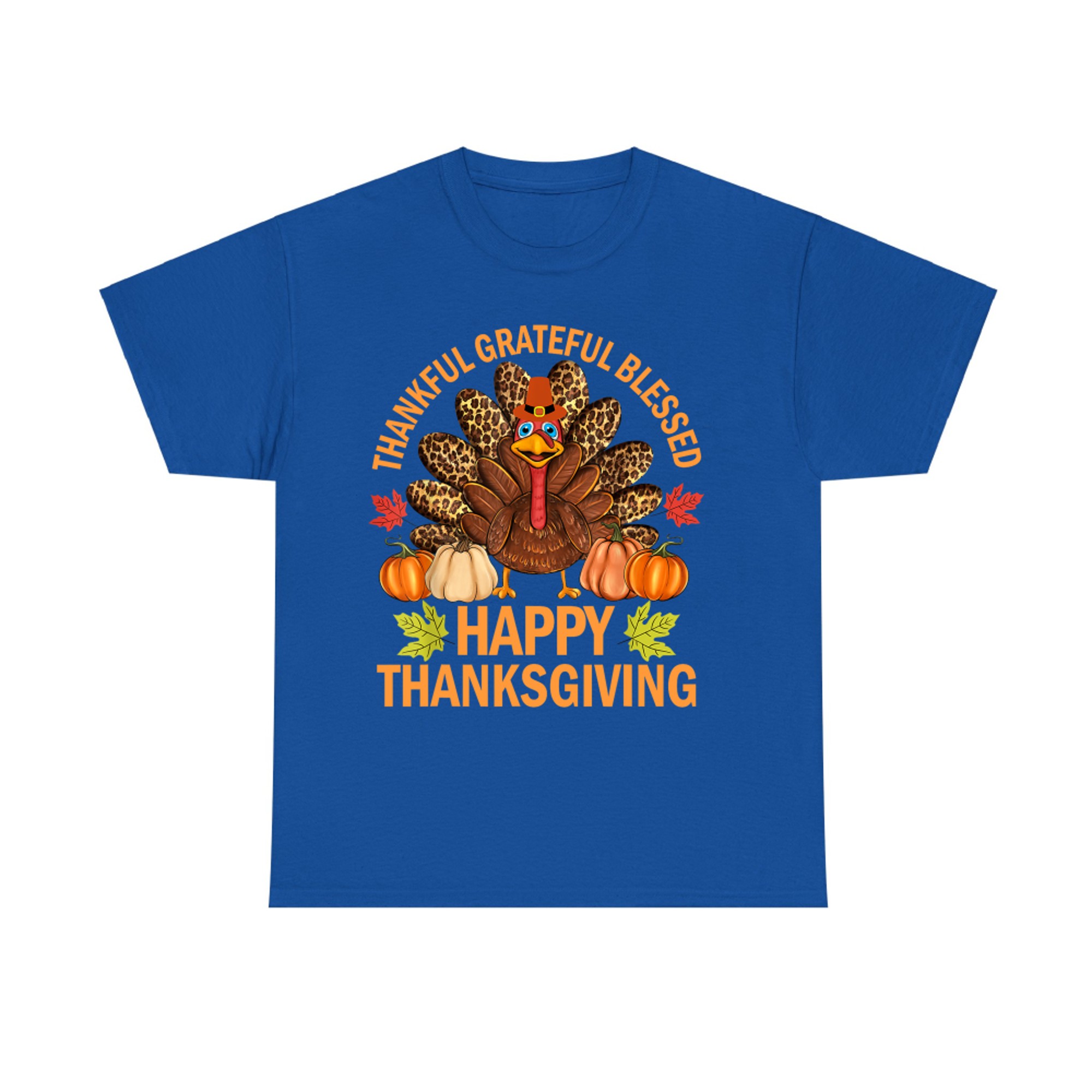 Happy Thanksgiving Funny Turkey Pumpkin Autumn Fall Family T-Shirt