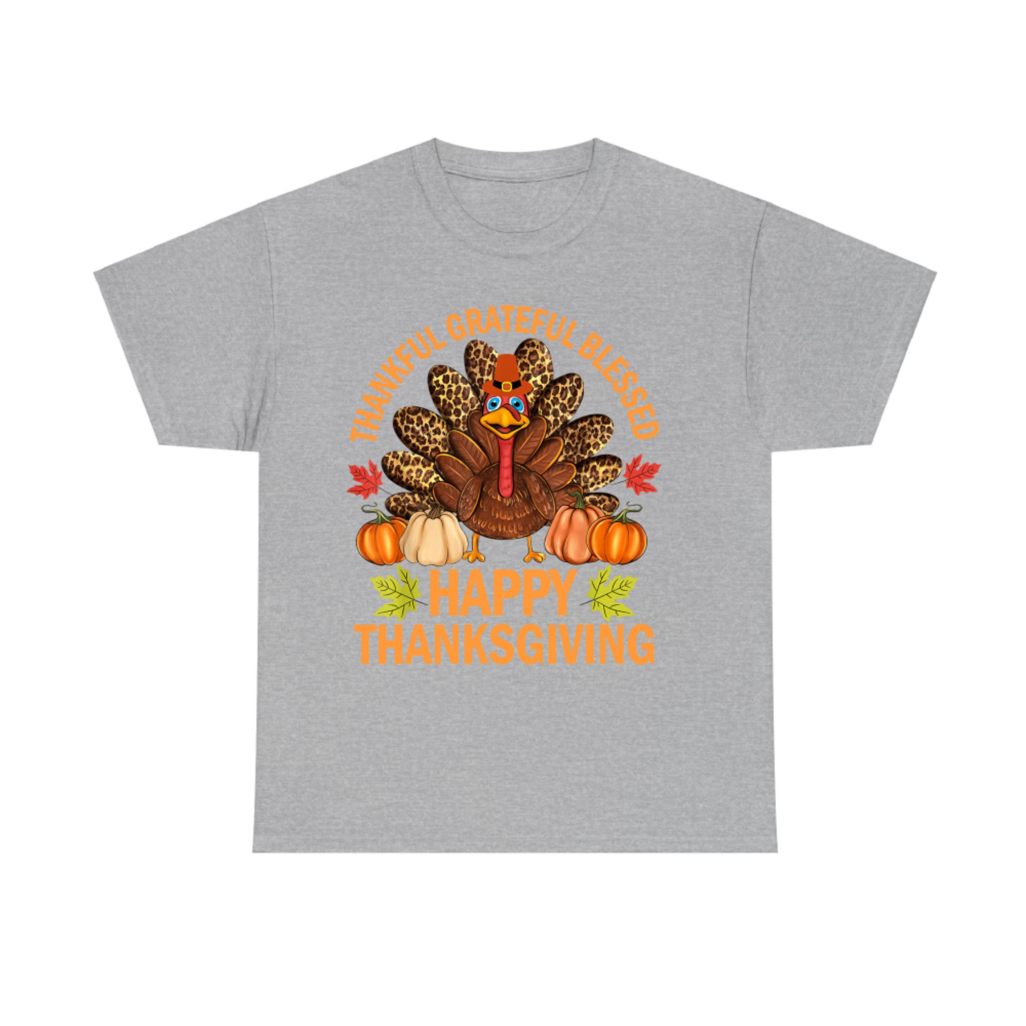 Happy Thanksgiving Funny Turkey Pumpkin Autumn Fall Family T-Shirt