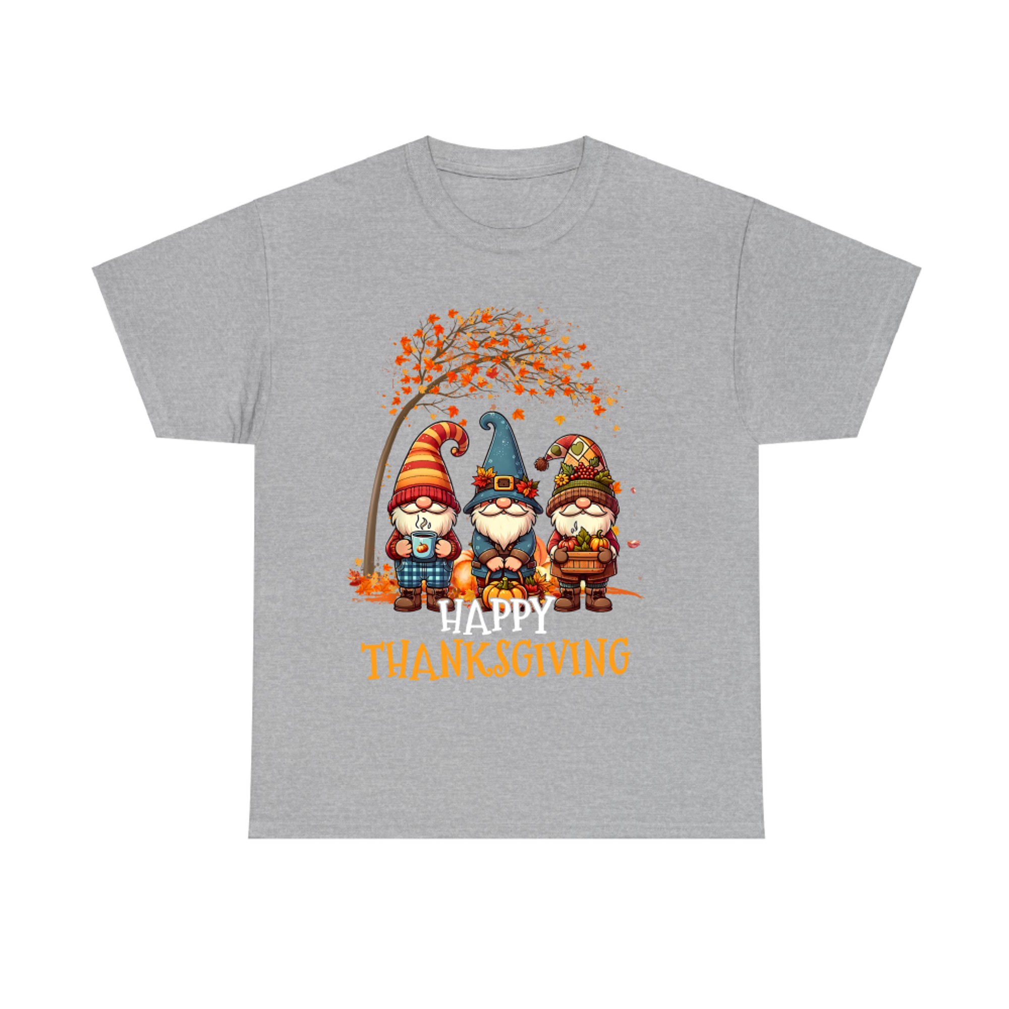Happy Thanksgiving Gnomes Pumpkin Autumn Leaves T-Shirt