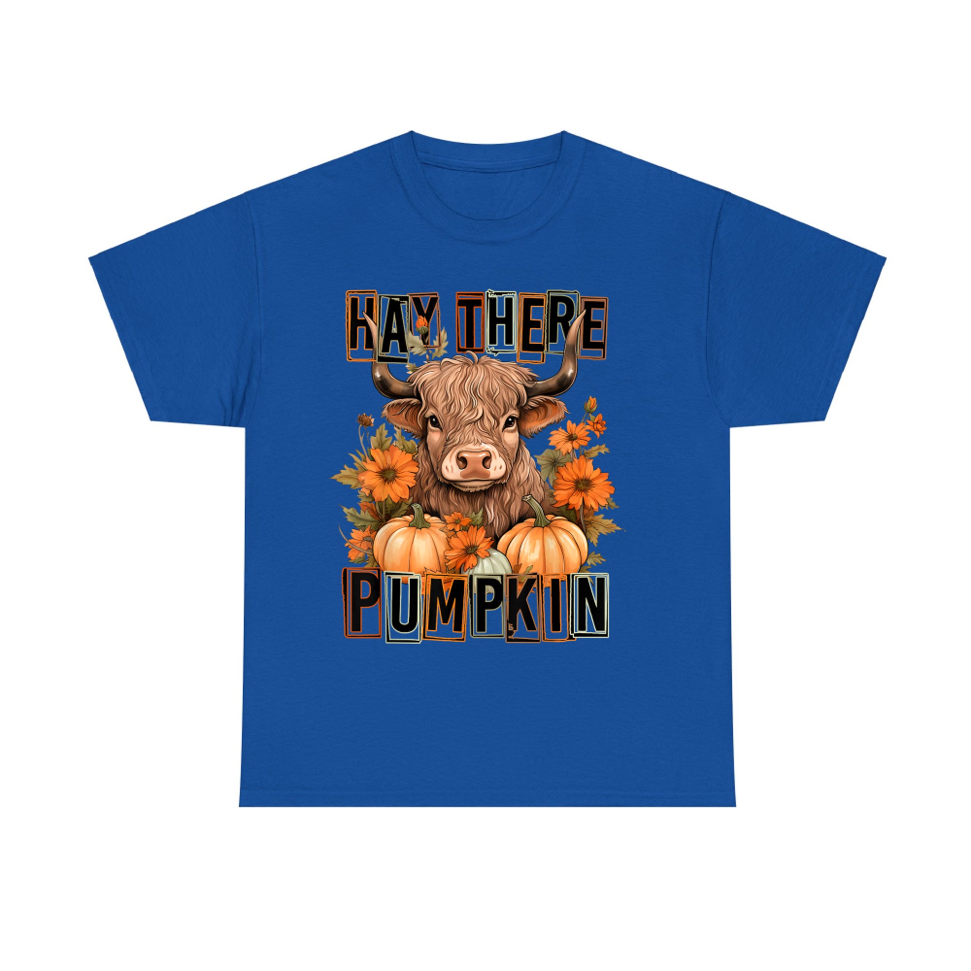 Hay There Pumkin Highland Cow Fall Autumn Thanksgiving T-Shirt