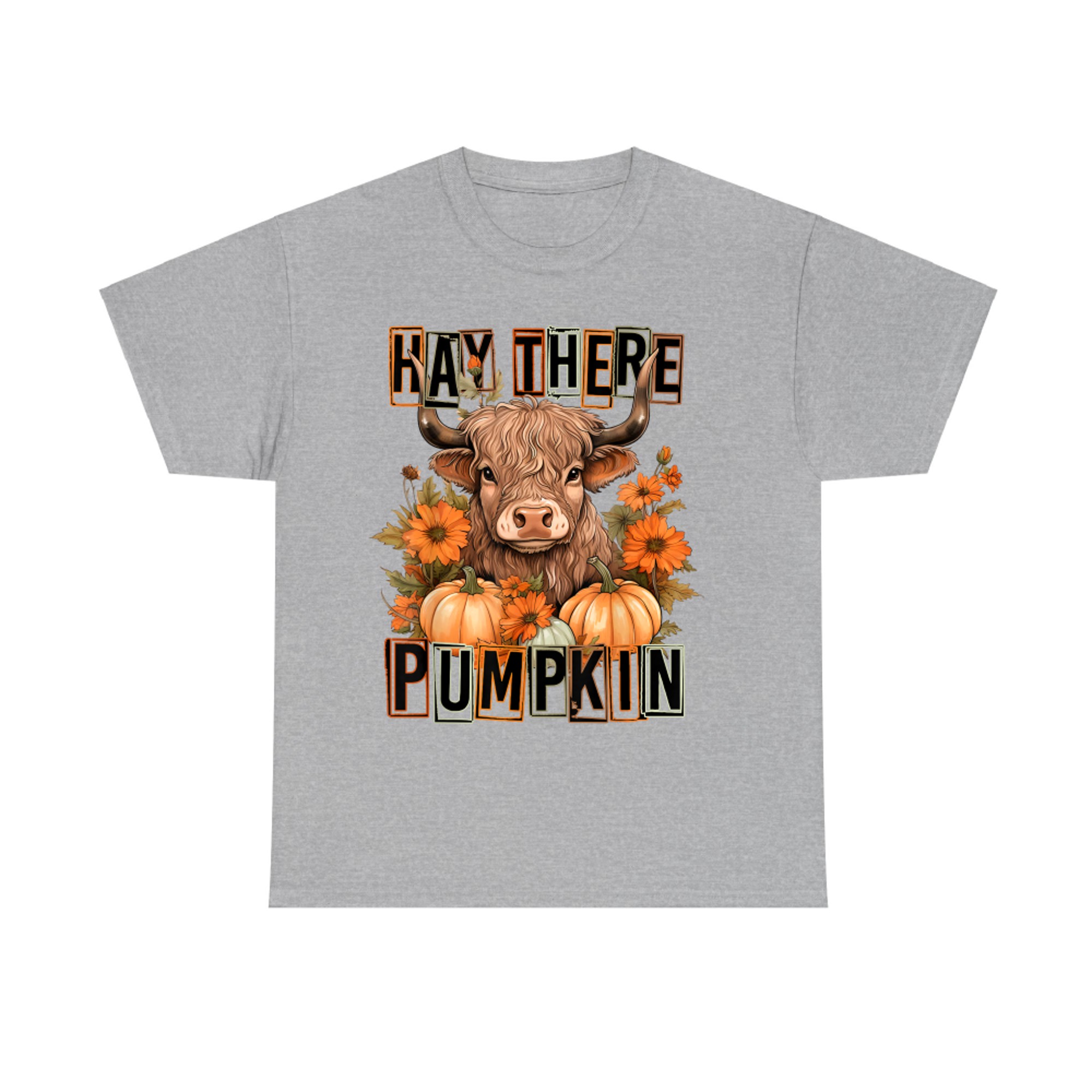 Hay There Pumkin Highland Cow Fall Autumn Thanksgiving T-Shirt