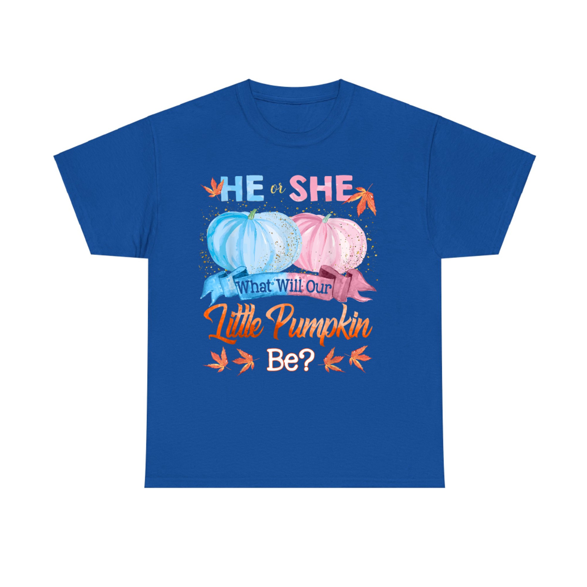 He or She What Will Our Little Pumpkin Be Autumn Baby Shower T-Shirt