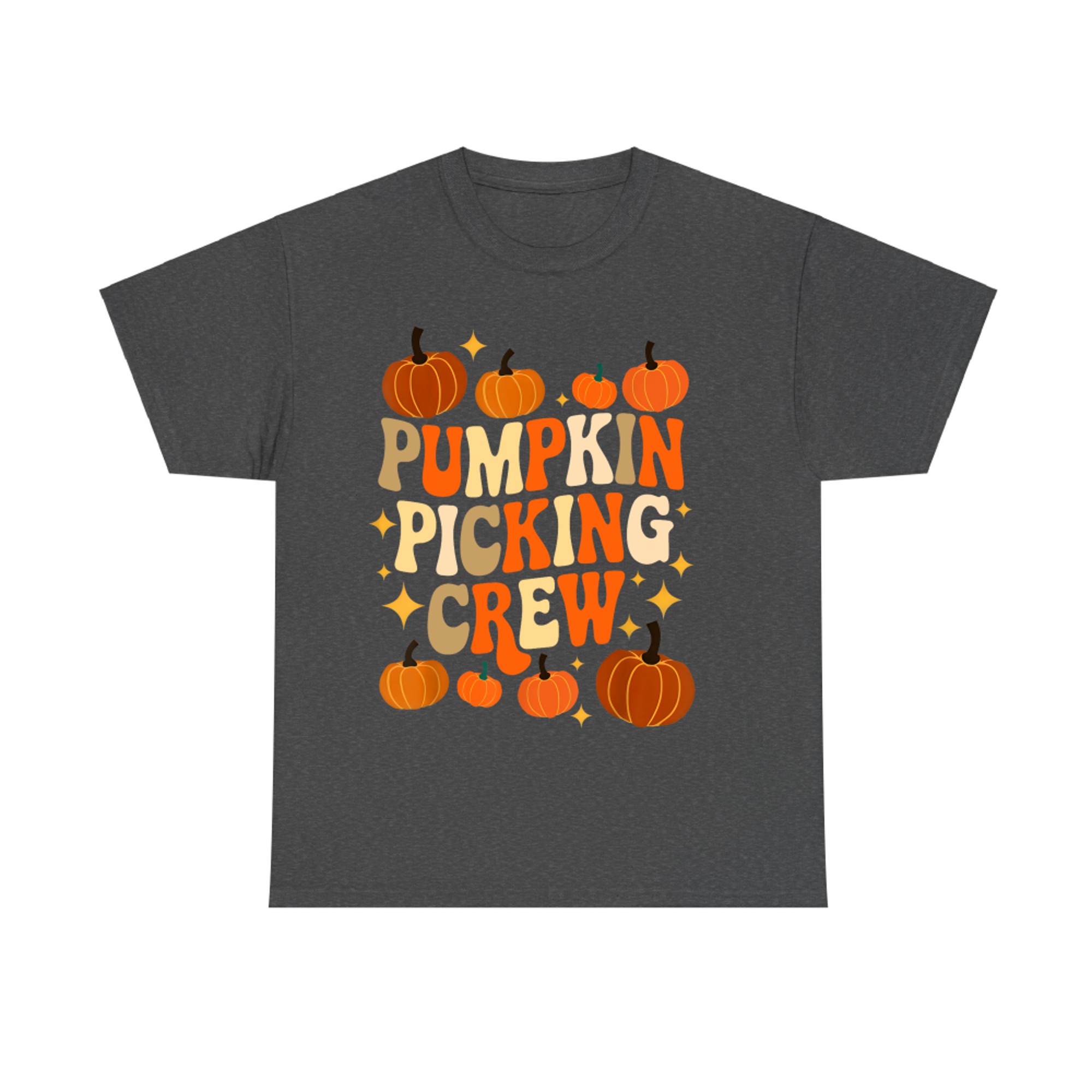 Pumpkin Picking Crew Groovy Matching Family Autumn T-Shirt