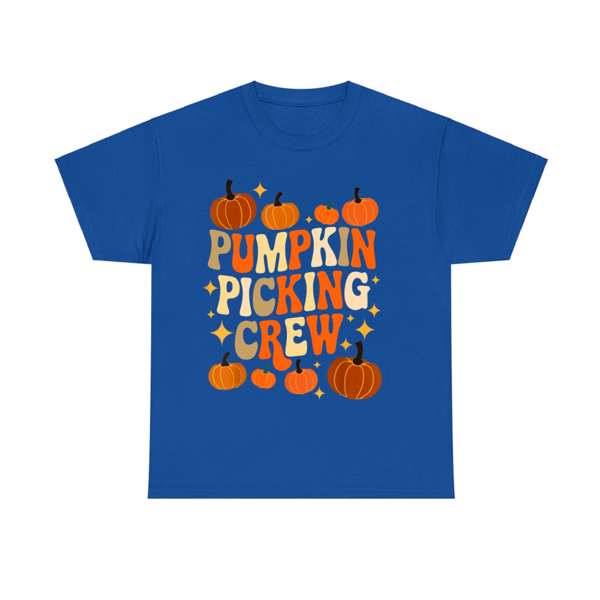 Pumpkin Picking Crew Groovy Matching Family Autumn T-Shirt