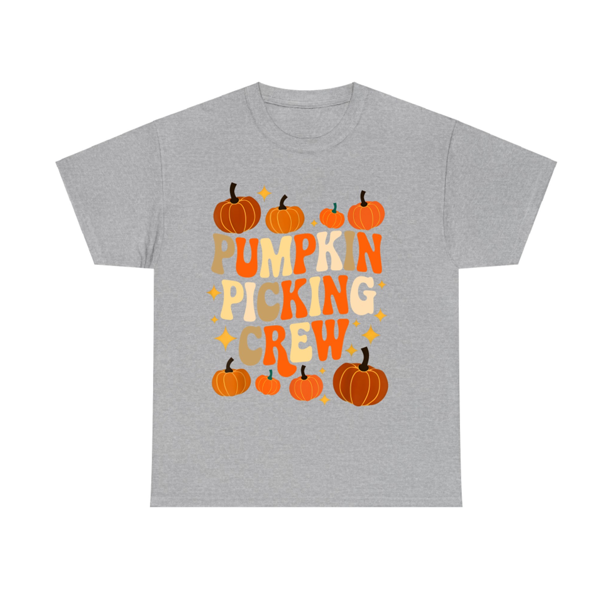 Pumpkin Picking Crew Groovy Matching Family Autumn T-Shirt