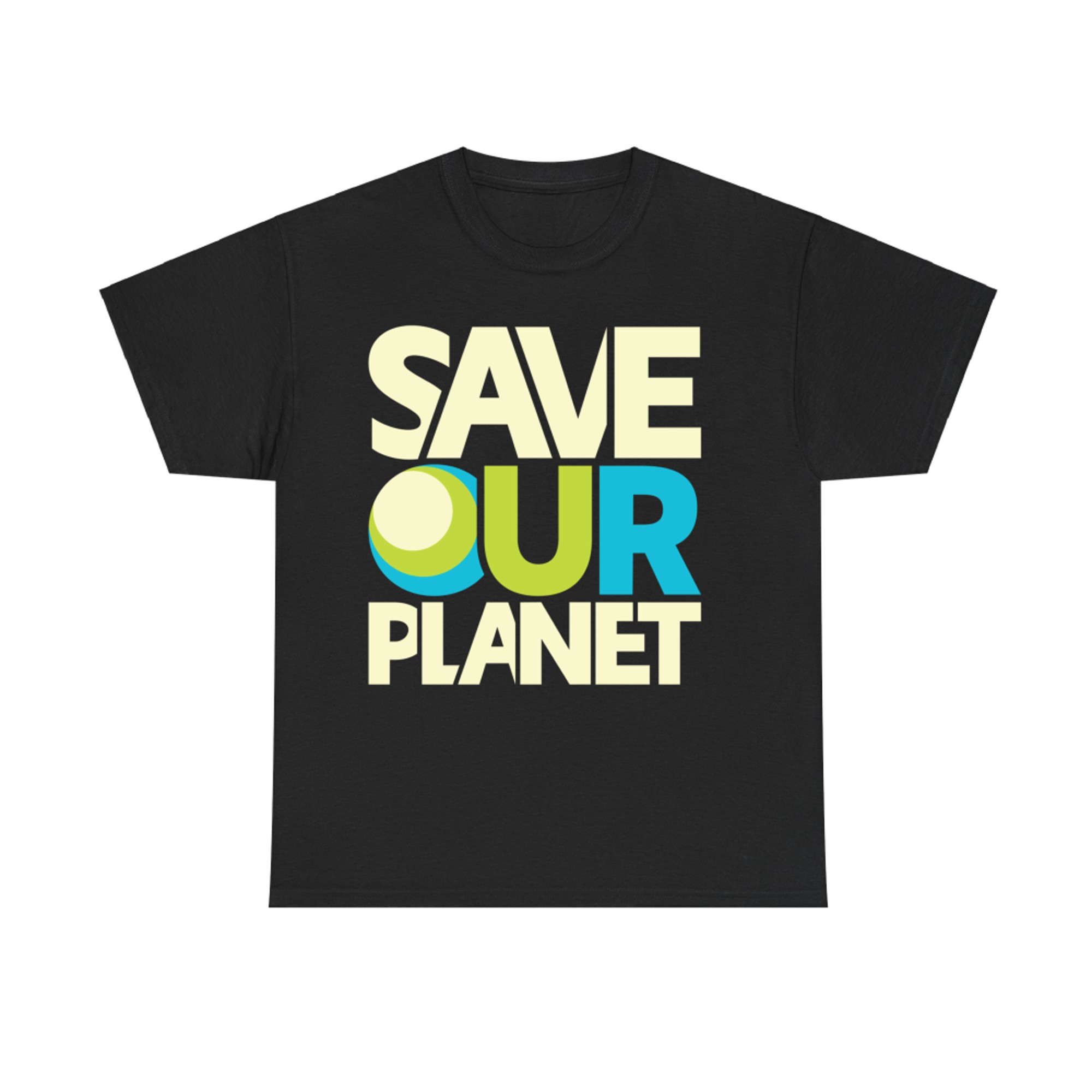 Save Our Planet Retro Bold Environmental Message Design T-Shirt