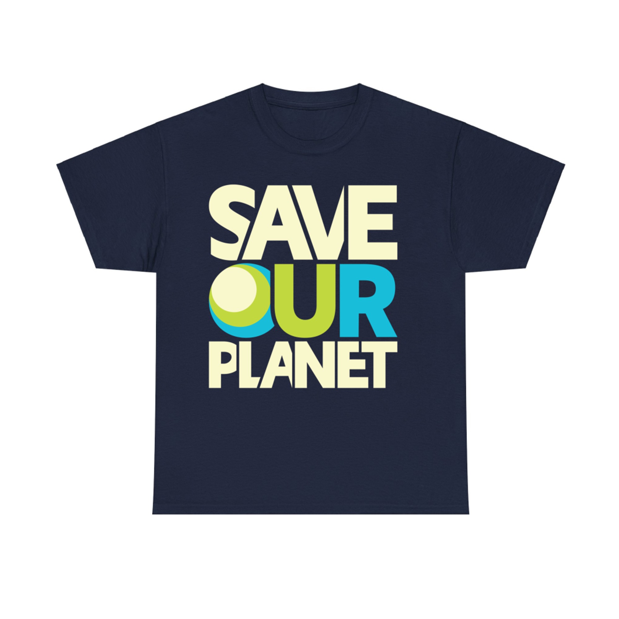 Save Our Planet Retro Bold Environmental Message Design T-Shirt