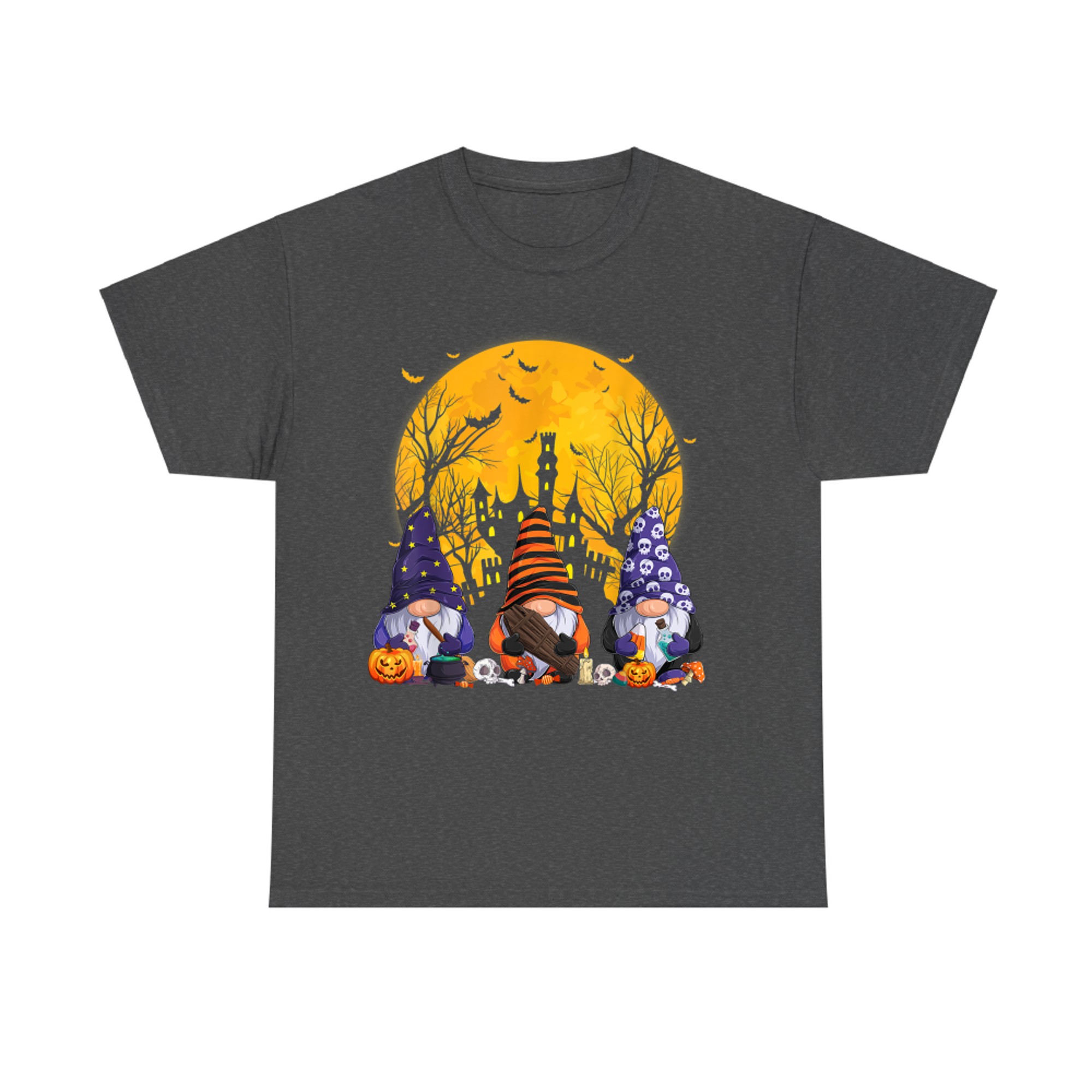 Spooky Gnome Halloween Cute Witches & Haunted Moon T-Shirt