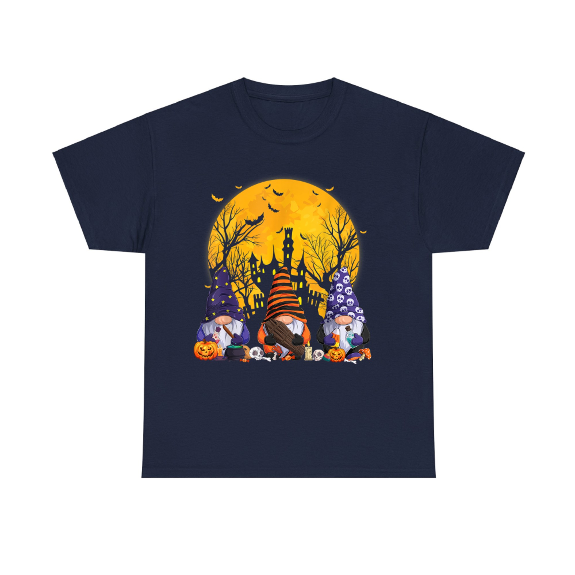 Spooky Gnome Halloween Cute Witches & Haunted Moon T-Shirt