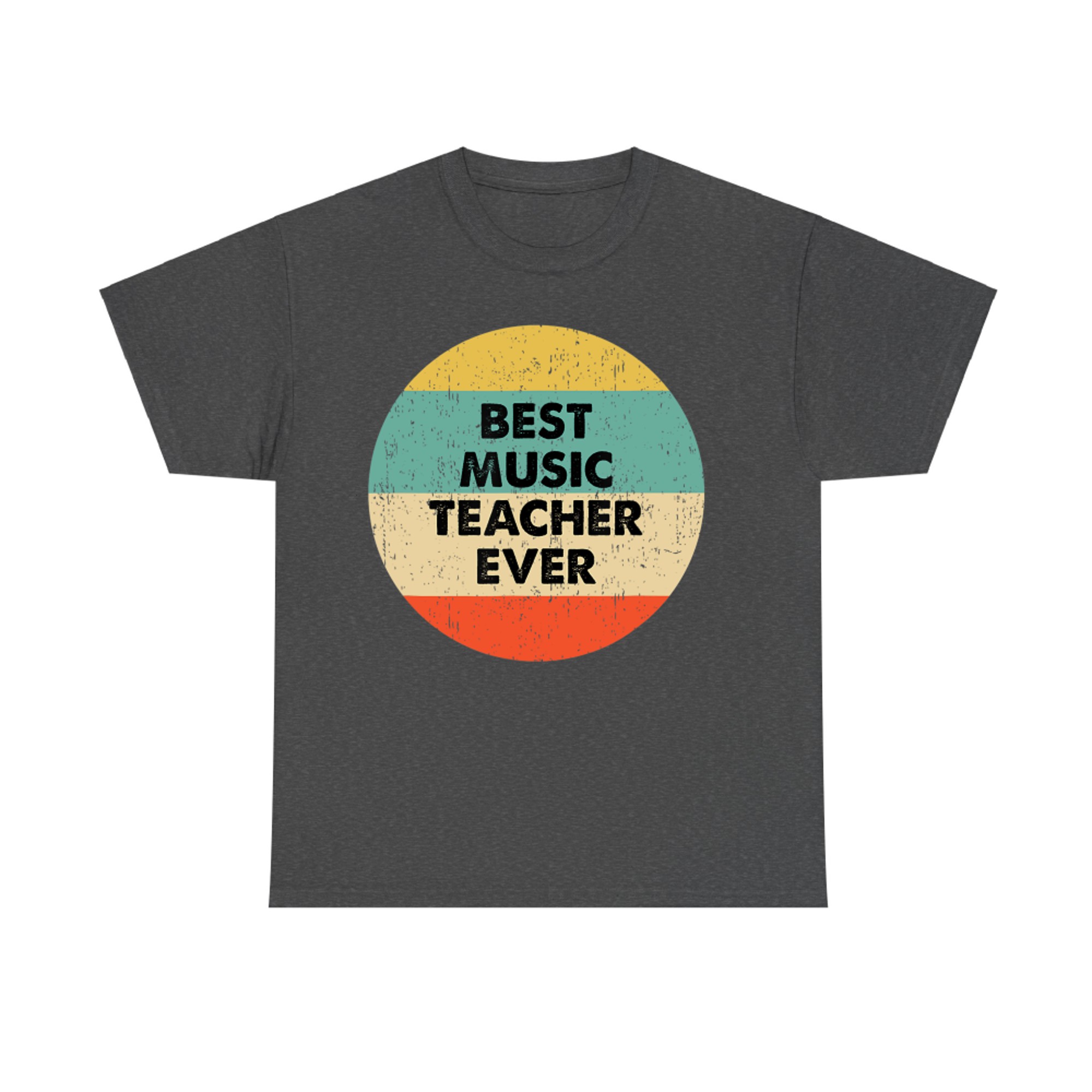 Best Music Teacher Ever Retro Circle Appreciation Gift Design T-Shirt