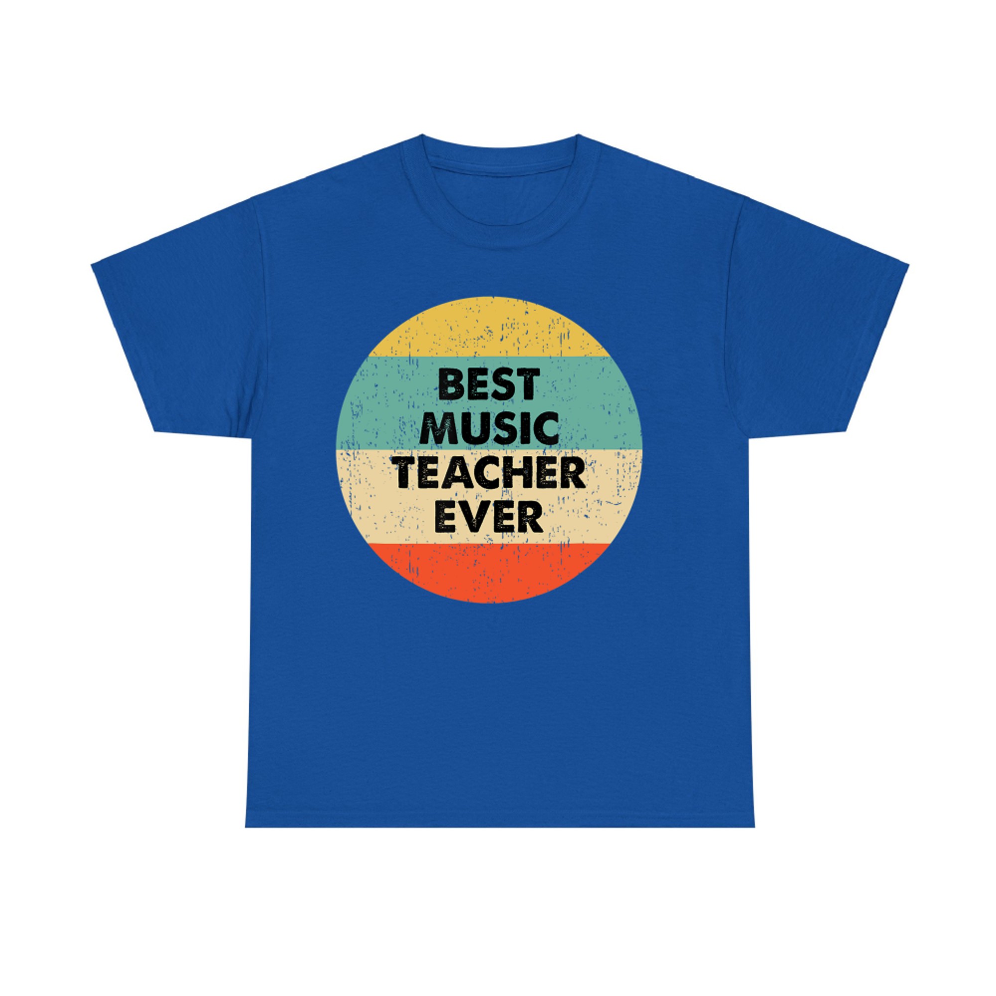 Best Music Teacher Ever Retro Circle Appreciation Gift Design T-Shirt