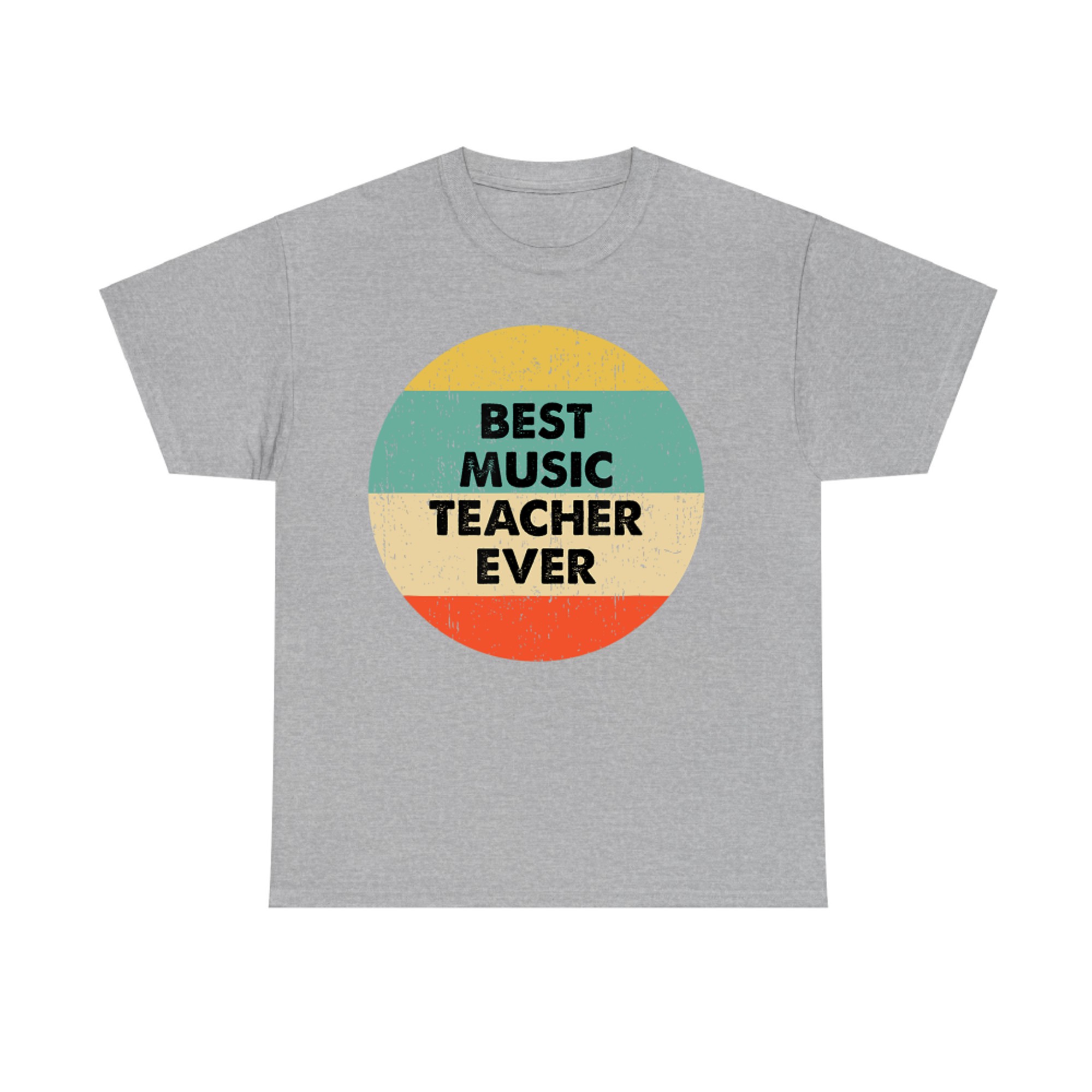Best Music Teacher Ever Retro Circle Appreciation Gift Design T-Shirt