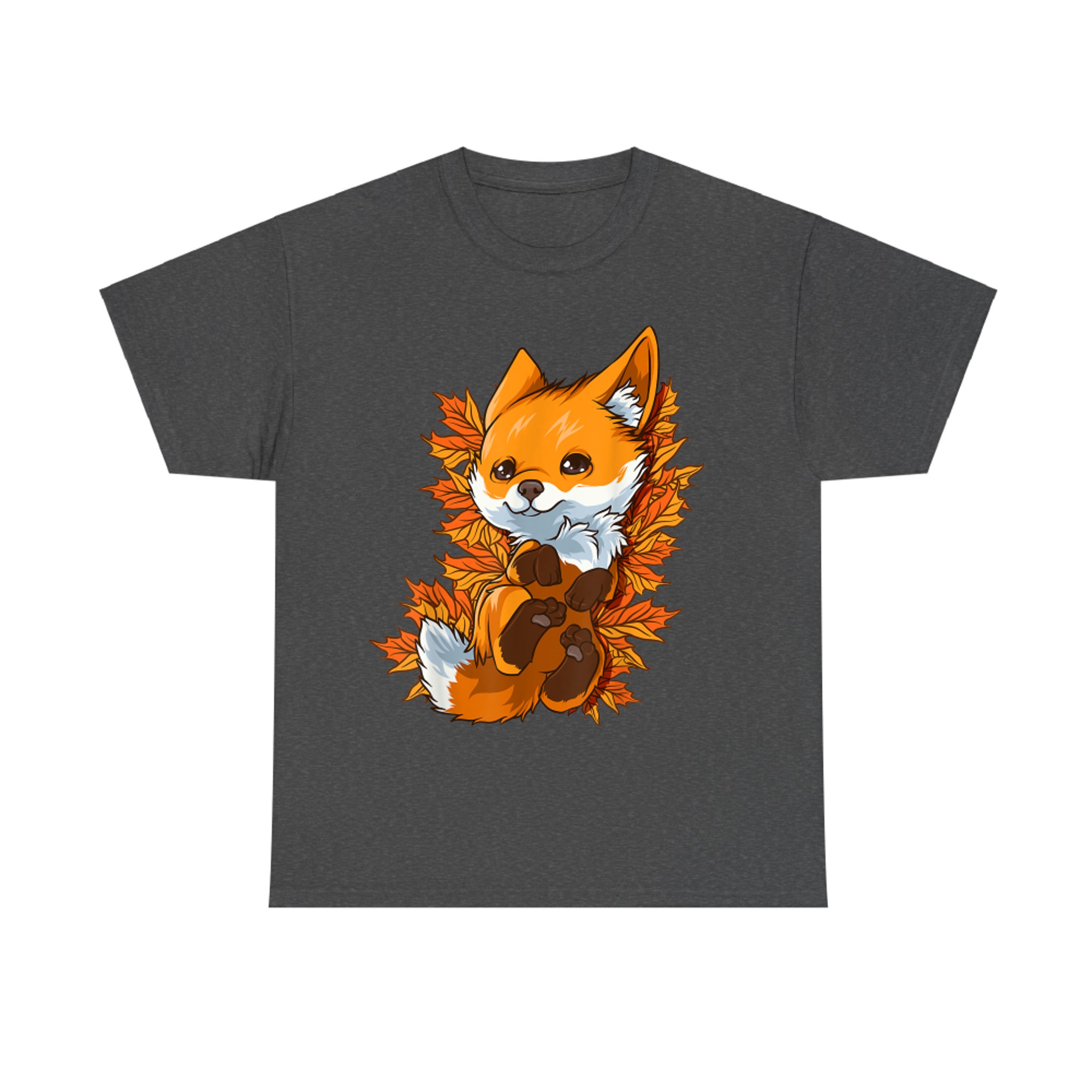 Cute Baby Fox in Autumn Leaves Fall Forest Animal T-Shirt