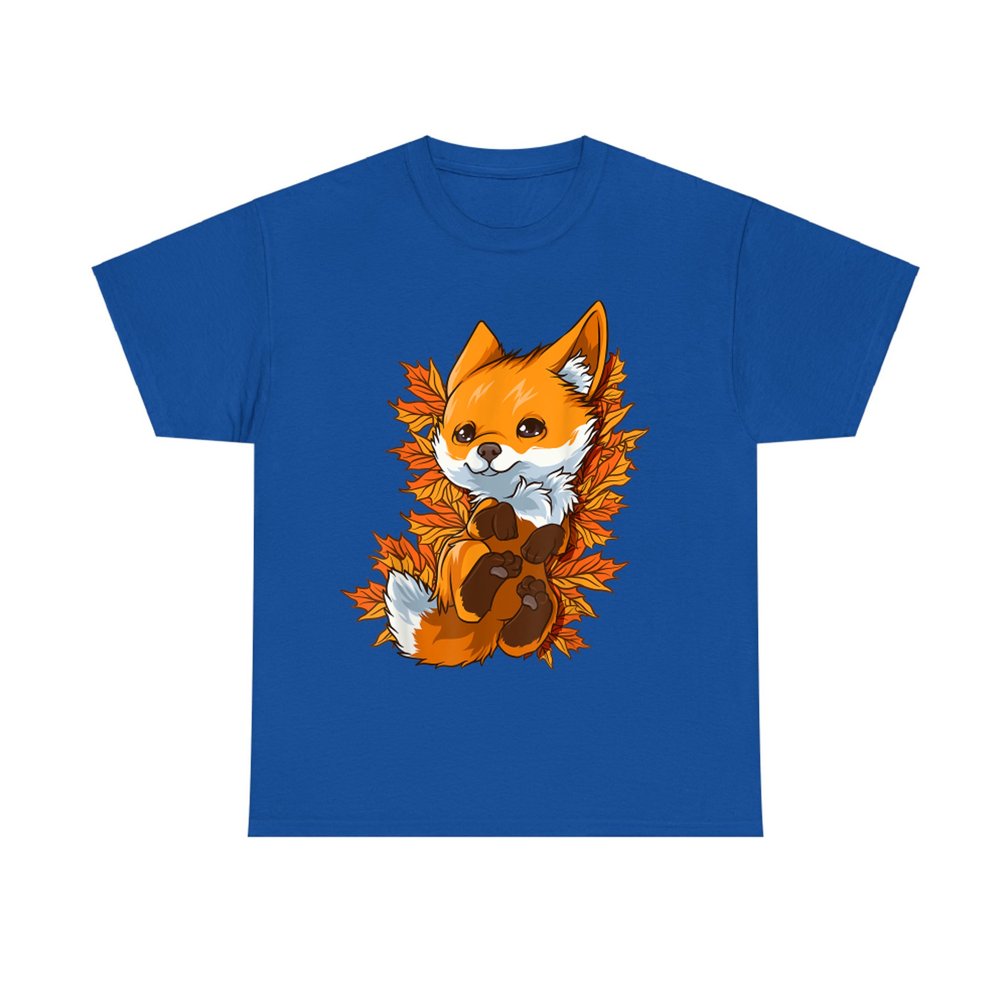 Cute Baby Fox in Autumn Leaves Fall Forest Animal T-Shirt