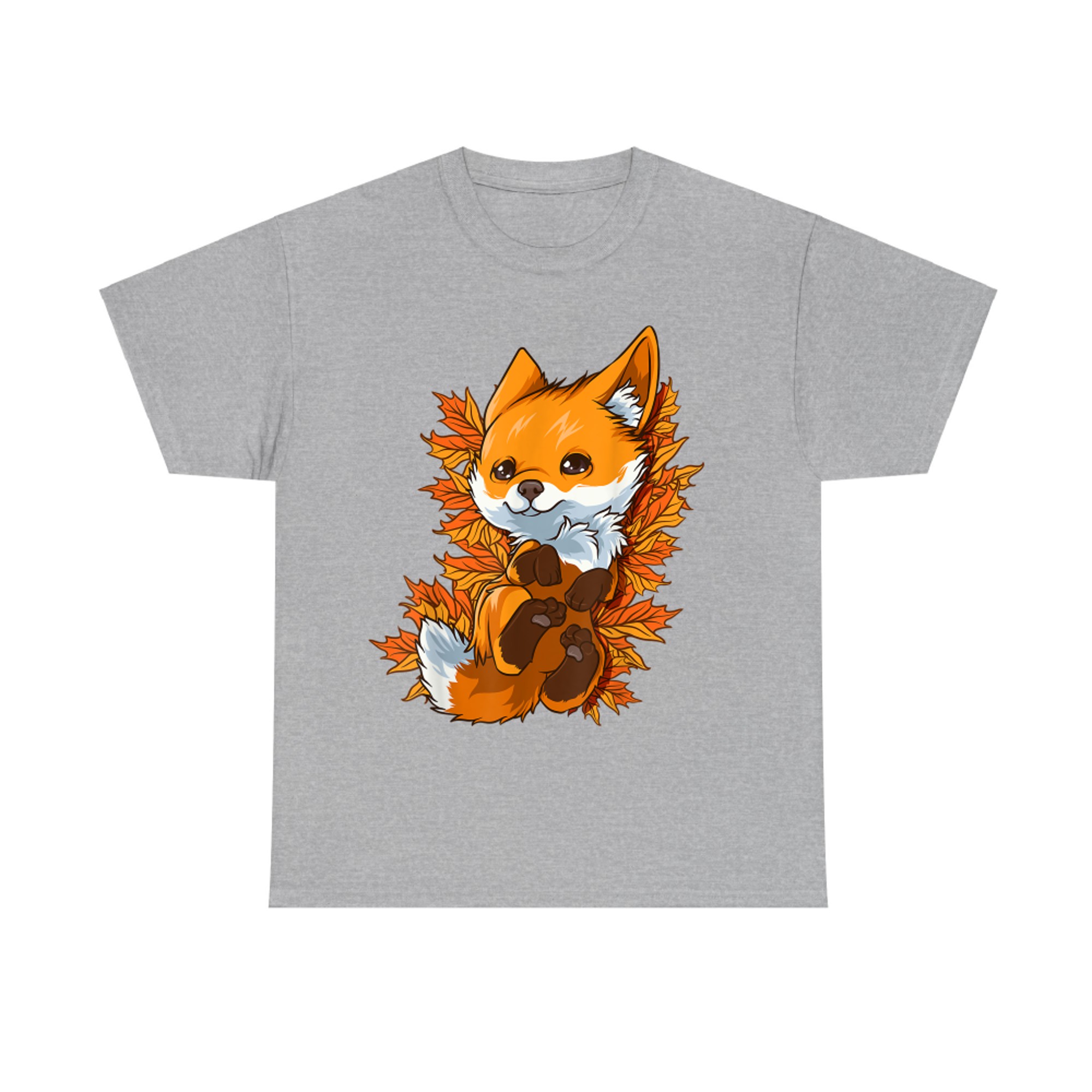 Cute Baby Fox in Autumn Leaves Fall Forest Animal T-Shirt