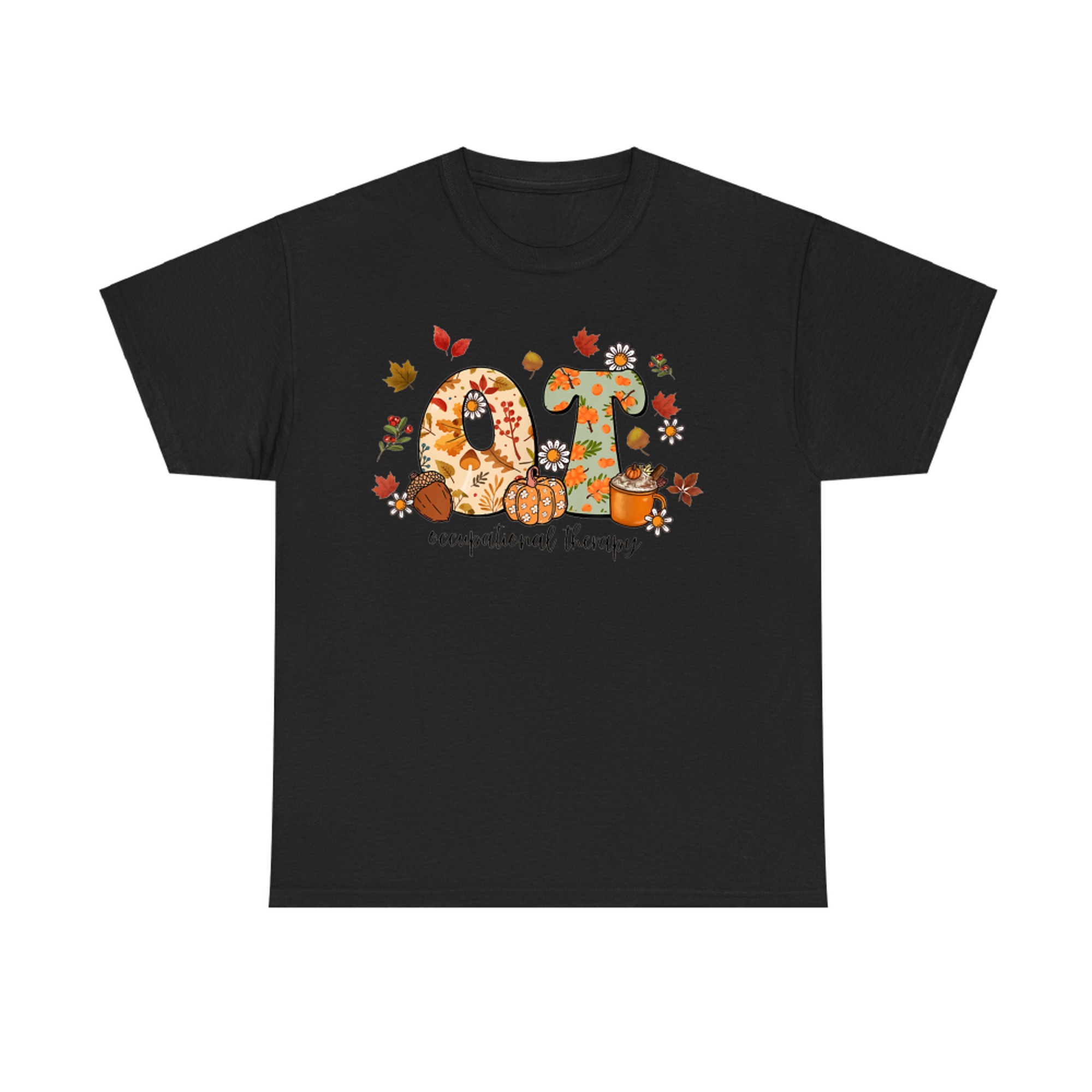 Fall Vibes Occupational Therapy OT Pumpkin Leaves T-Shirt