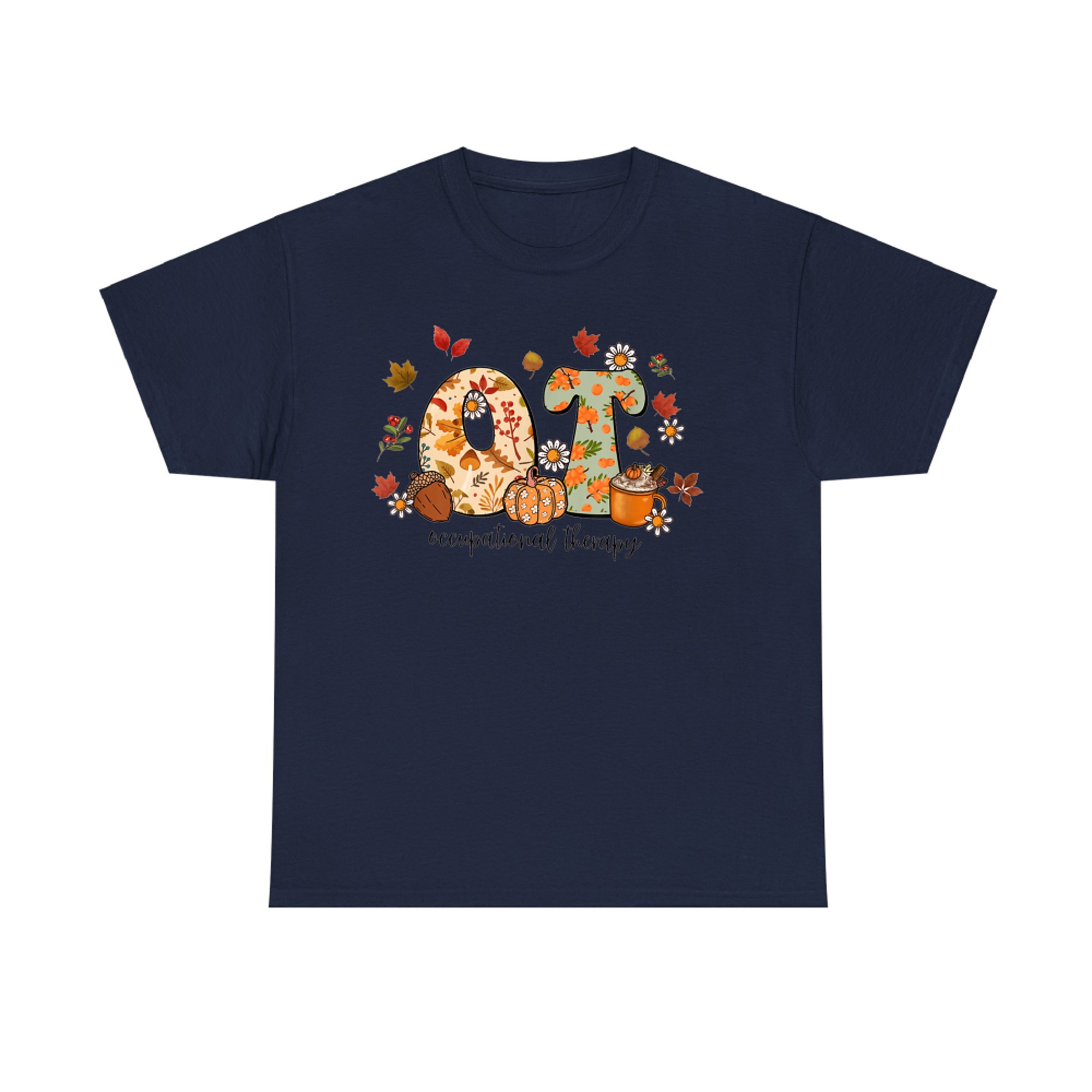 Fall Vibes Occupational Therapy OT Pumpkin Leaves T-Shirt
