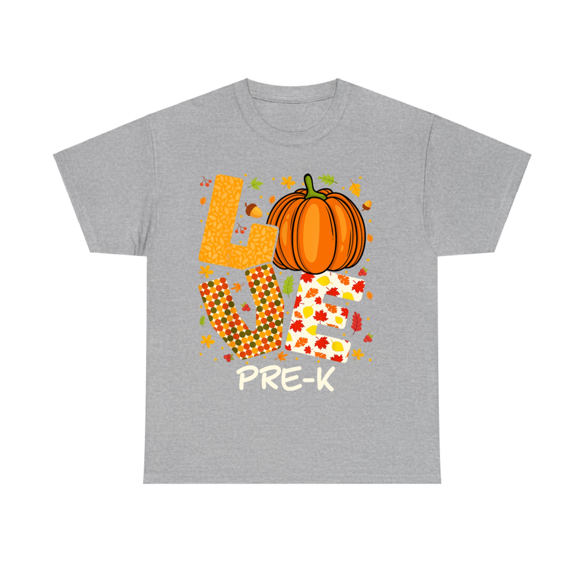 Love Pre-K Teacher Pumpkin Fall Autumn Thanksgiving T-Shirt