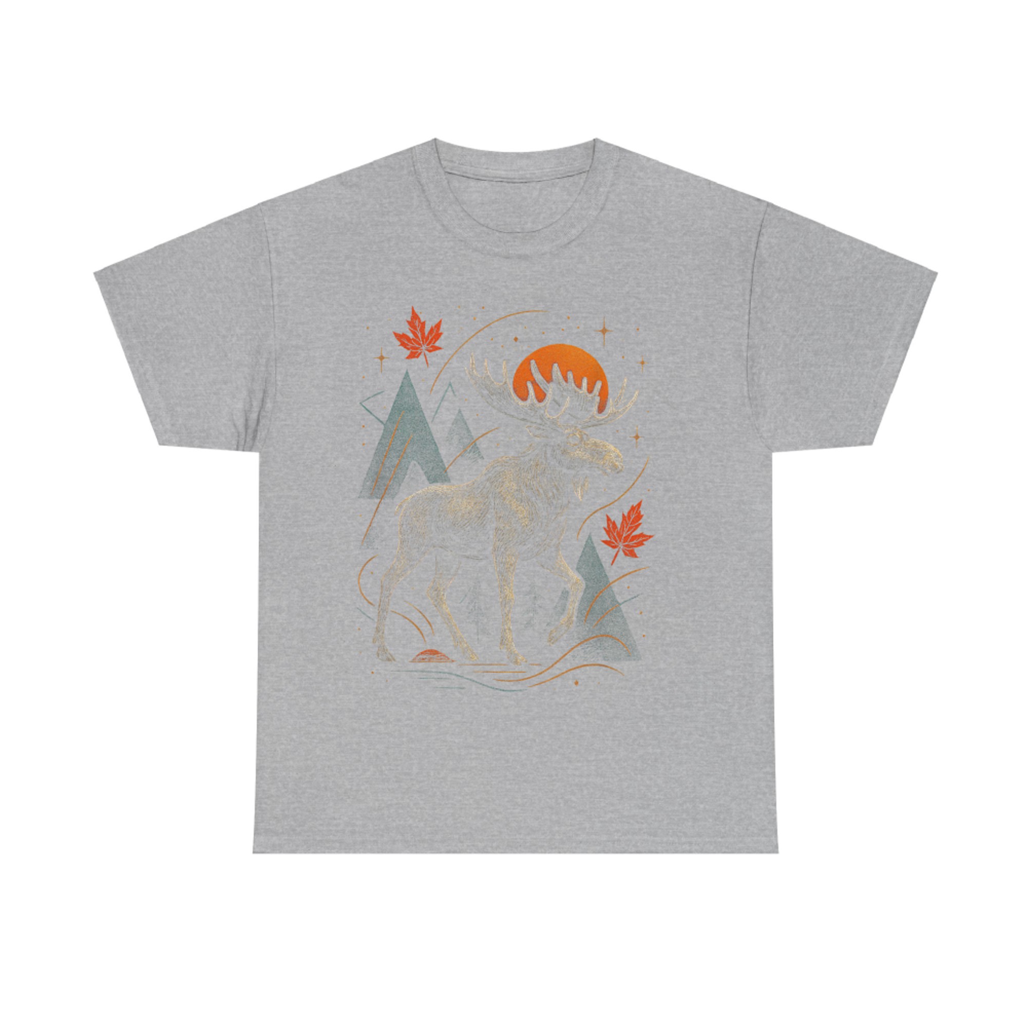 Moose Forest Sunset Adventure Autumn Leaves Mountains T-Shirt