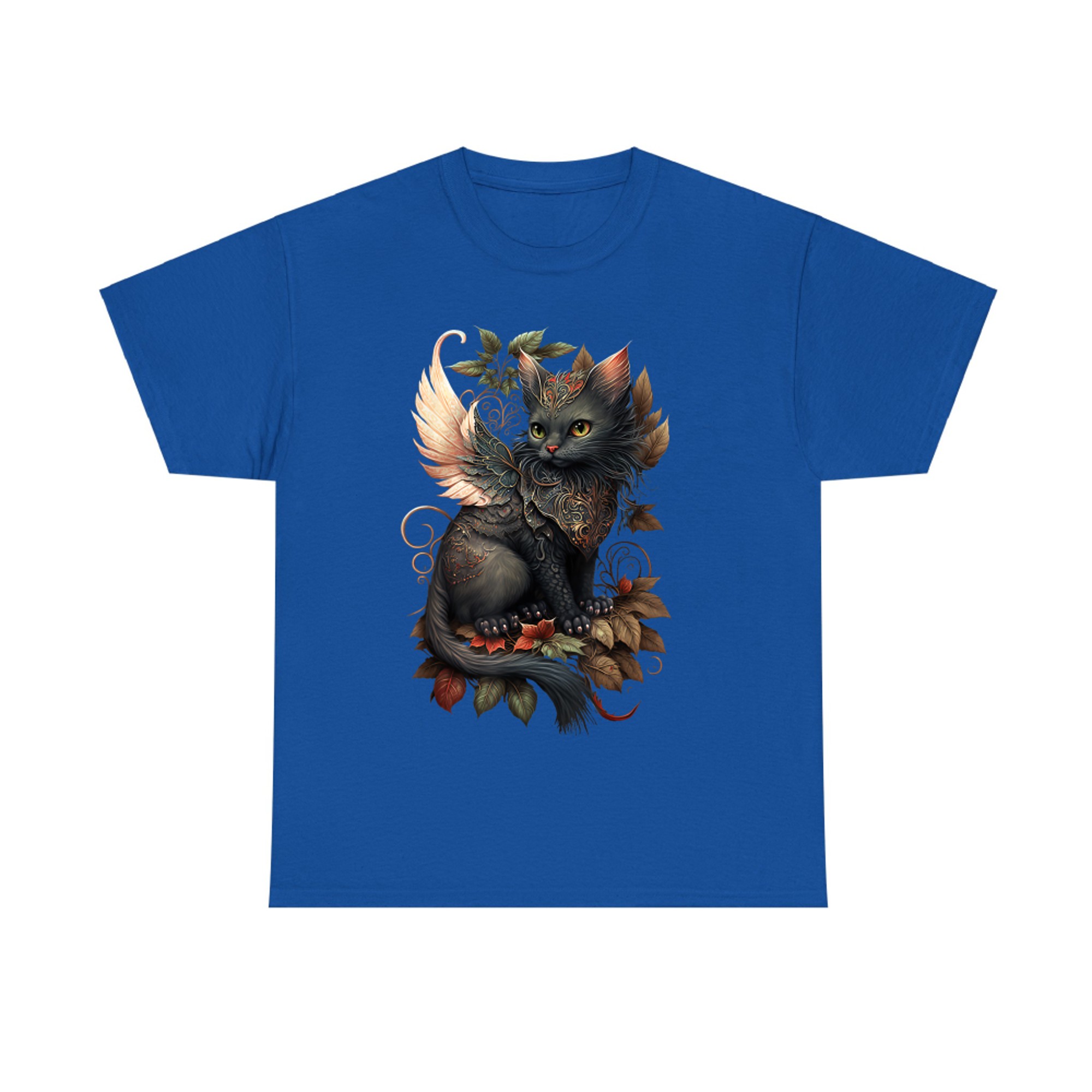 Mystical Autumn Fairy Cat Wings Enchanted Armor T-Shirt