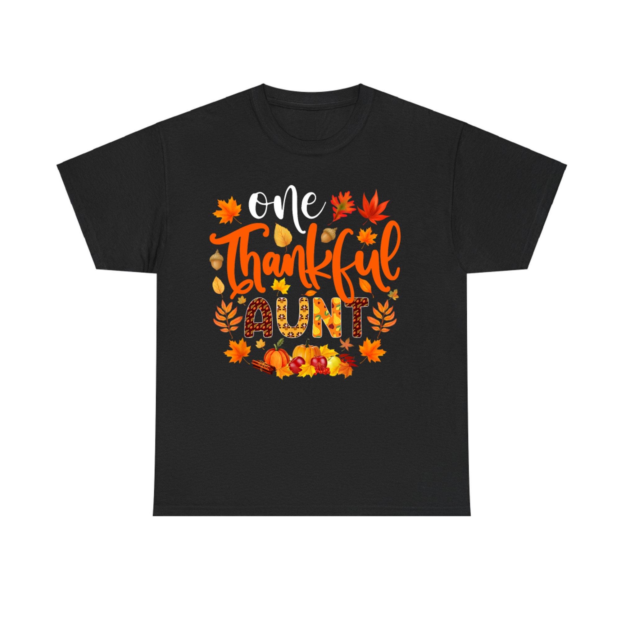 One Thankful Aunt Funny Fall Autumn Thanksgiving T-Shirt