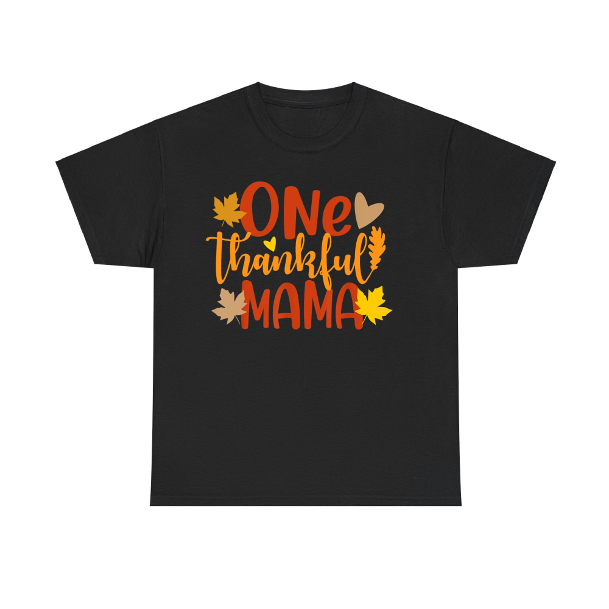 One Thankful Mama Autumn Fall Mother Thanksgiving Leaves T-Shirt
