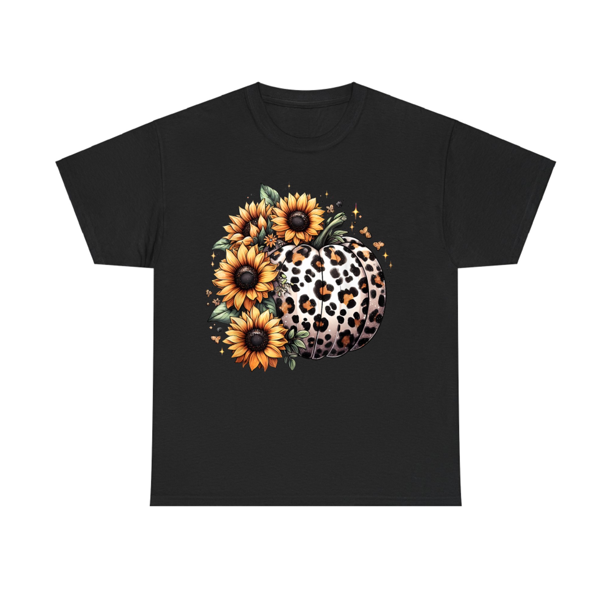 Pumpkin Leopard Sunflower Fall Lover Autumn T-Shirt