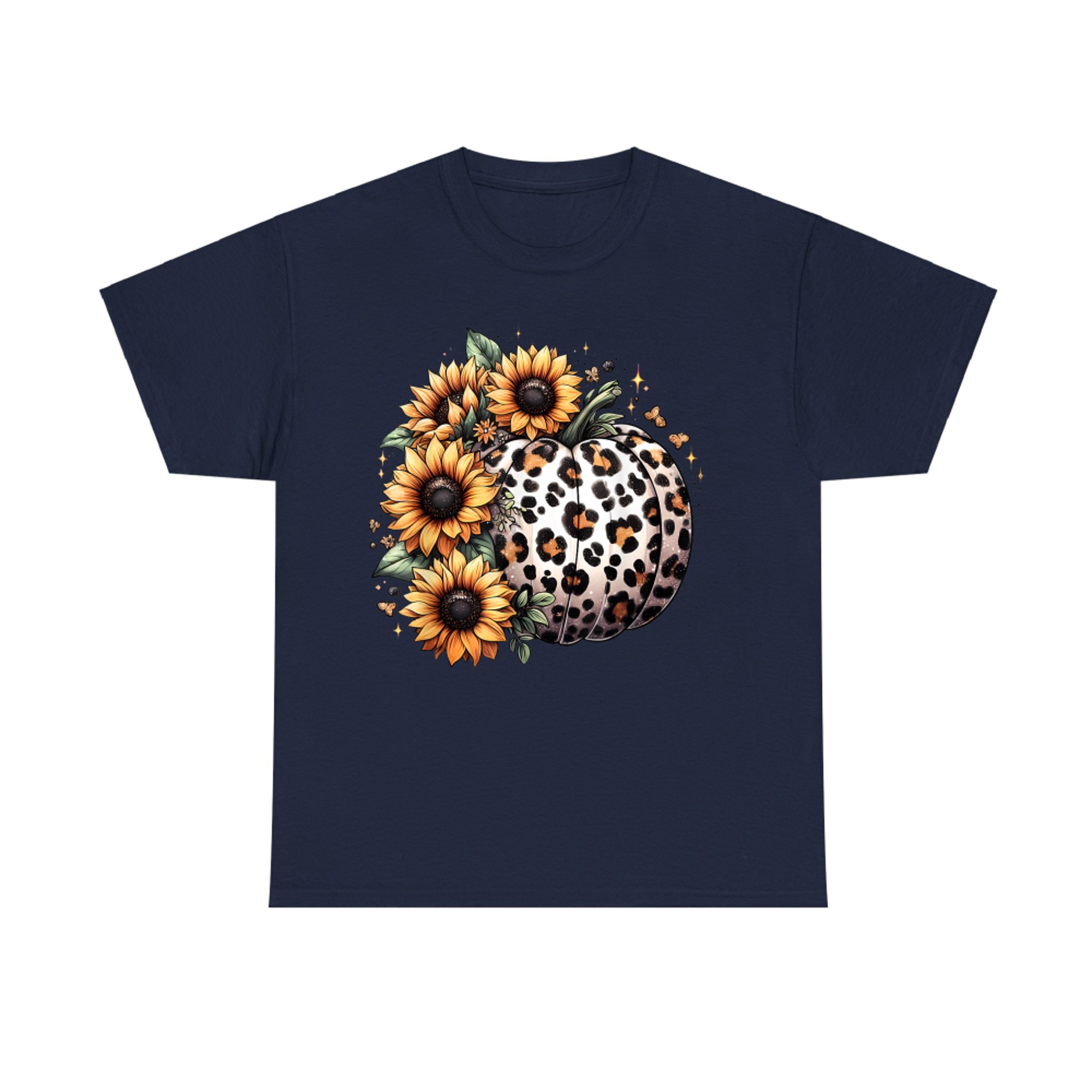 Pumpkin Leopard Sunflower Fall Lover Autumn T-Shirt