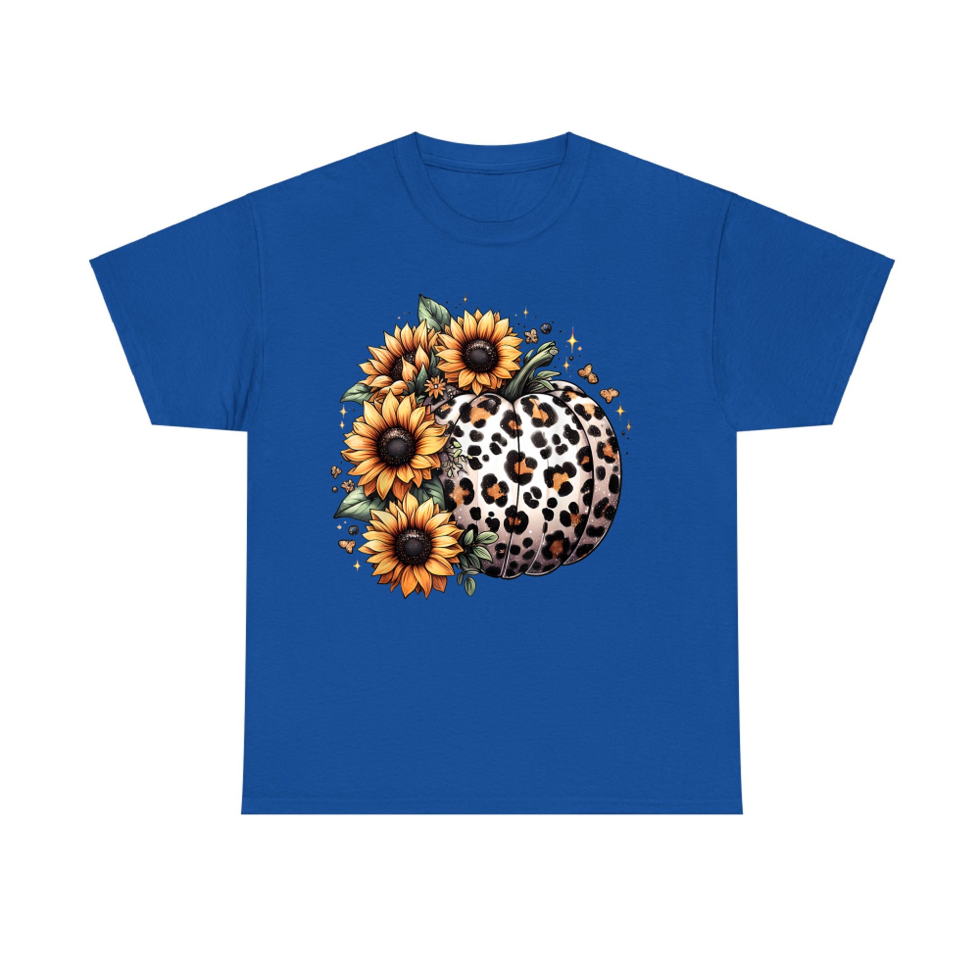 Pumpkin Leopard Sunflower Fall Lover Autumn T-Shirt