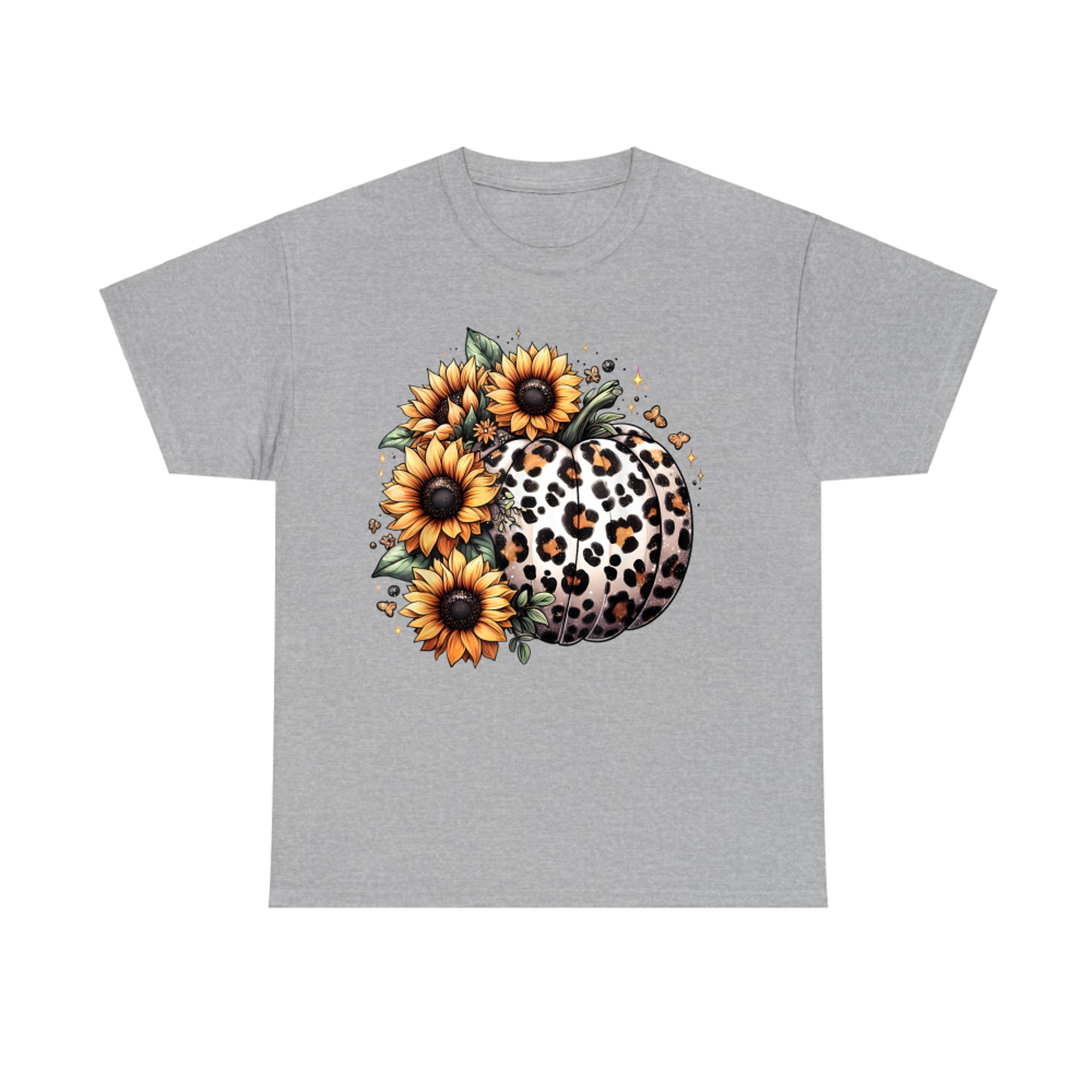 Pumpkin Leopard Sunflower Fall Lover Autumn T-Shirt