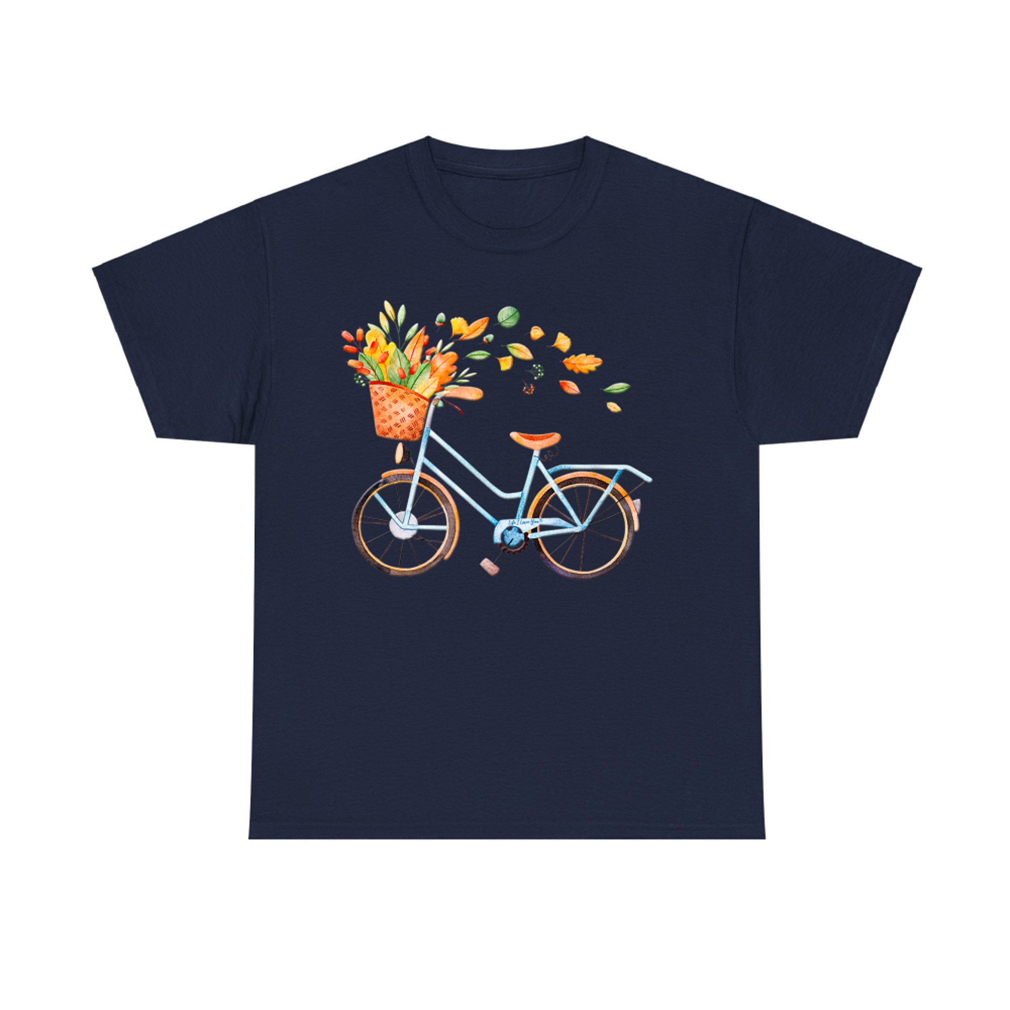 Retro Bicycle with Beautiful Autumn Leaves Fall T-Shirt